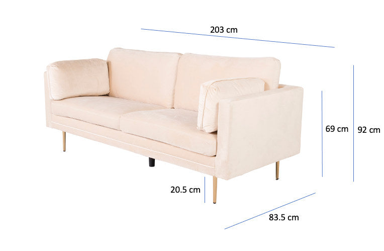 Boom Sofa in Creme präsentiert im Onlineshop von KAQTU Design AG. 3er Sofa ist von Venture Home