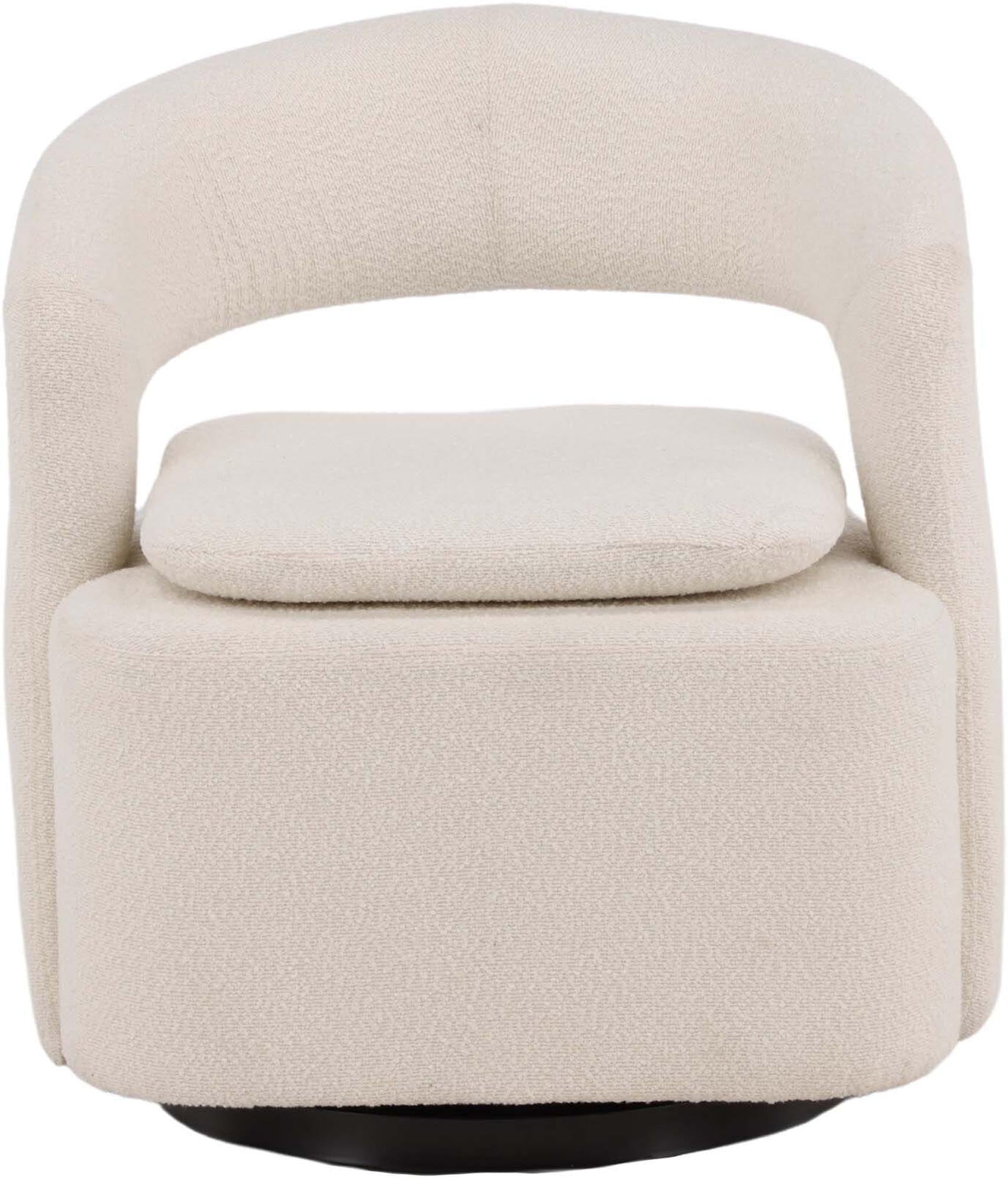 Entdecken Sie den Laurel Sessel von Venture Home: Eleganz trifft Komfort mit strapazierfähigem Bouclé und modernen Stahlbeinen.