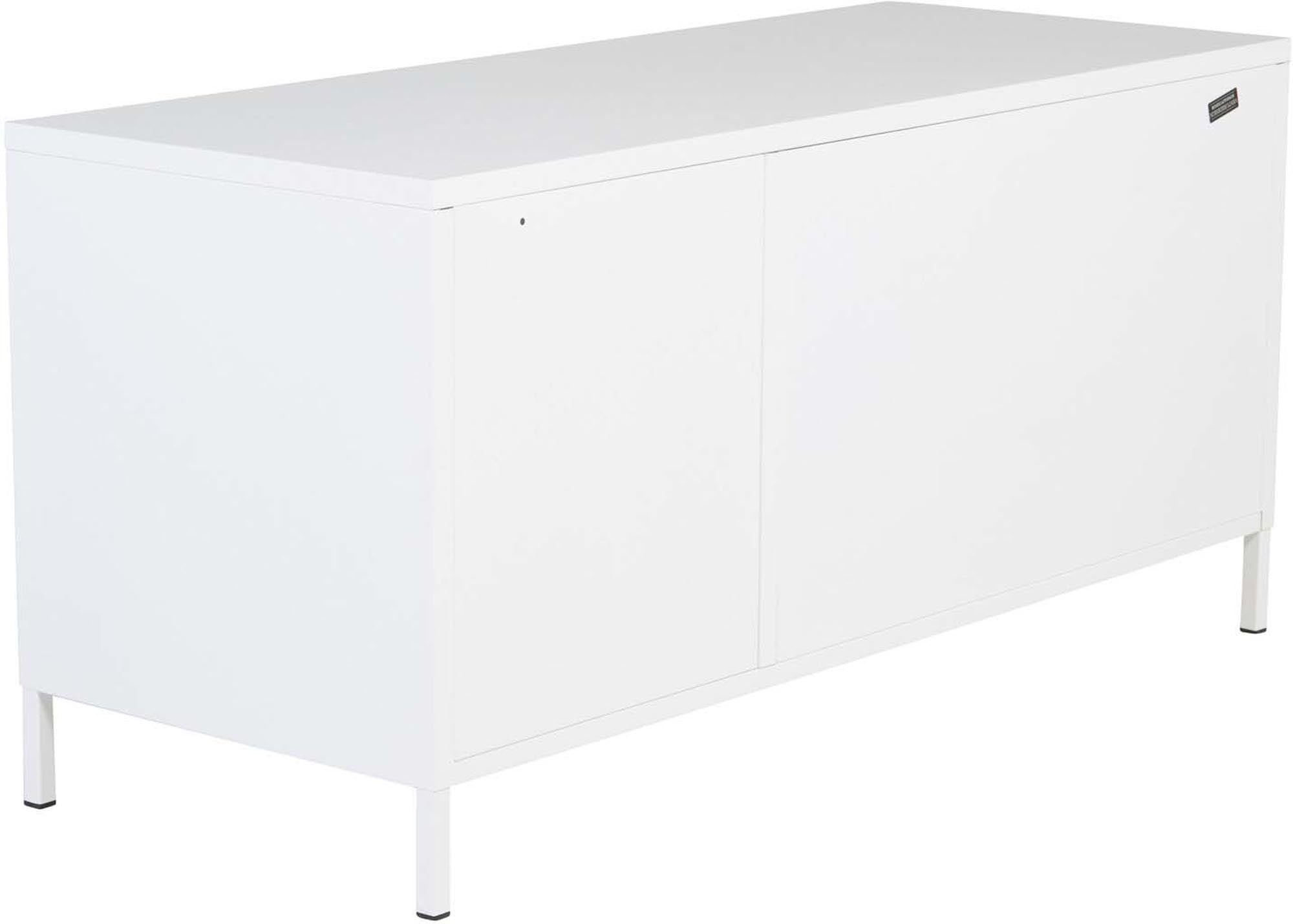 Entdecken Sie den modernen TV Ständer aus Stahl von Venture Home. Robuster Stahlrahmen, elegante Glastüren, ideal für stilvolle Wohnzimmer.