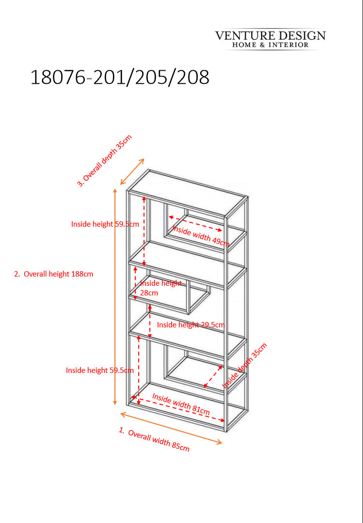 Staal Bücherregal in Hellgrau präsentiert im Onlineshop von KAQTU Design AG. Standregal ist von Venture Home
