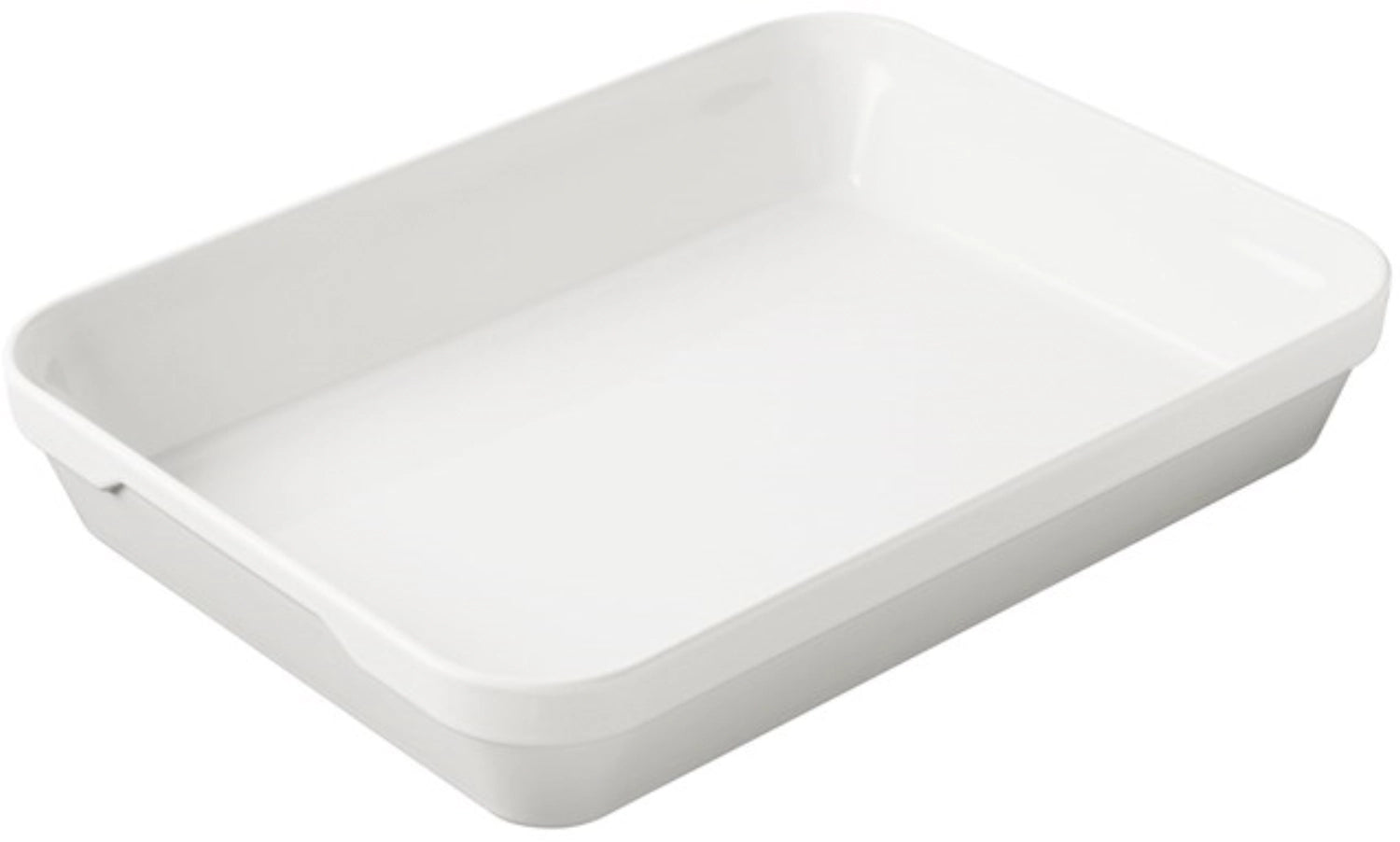 Rechteckige, tiefere Auflaufform in strahlendem Weiß (34,5 x 26 x 6,5 cm) – ideal für herzhafte Aufläufe und vielseitige Kochideen.