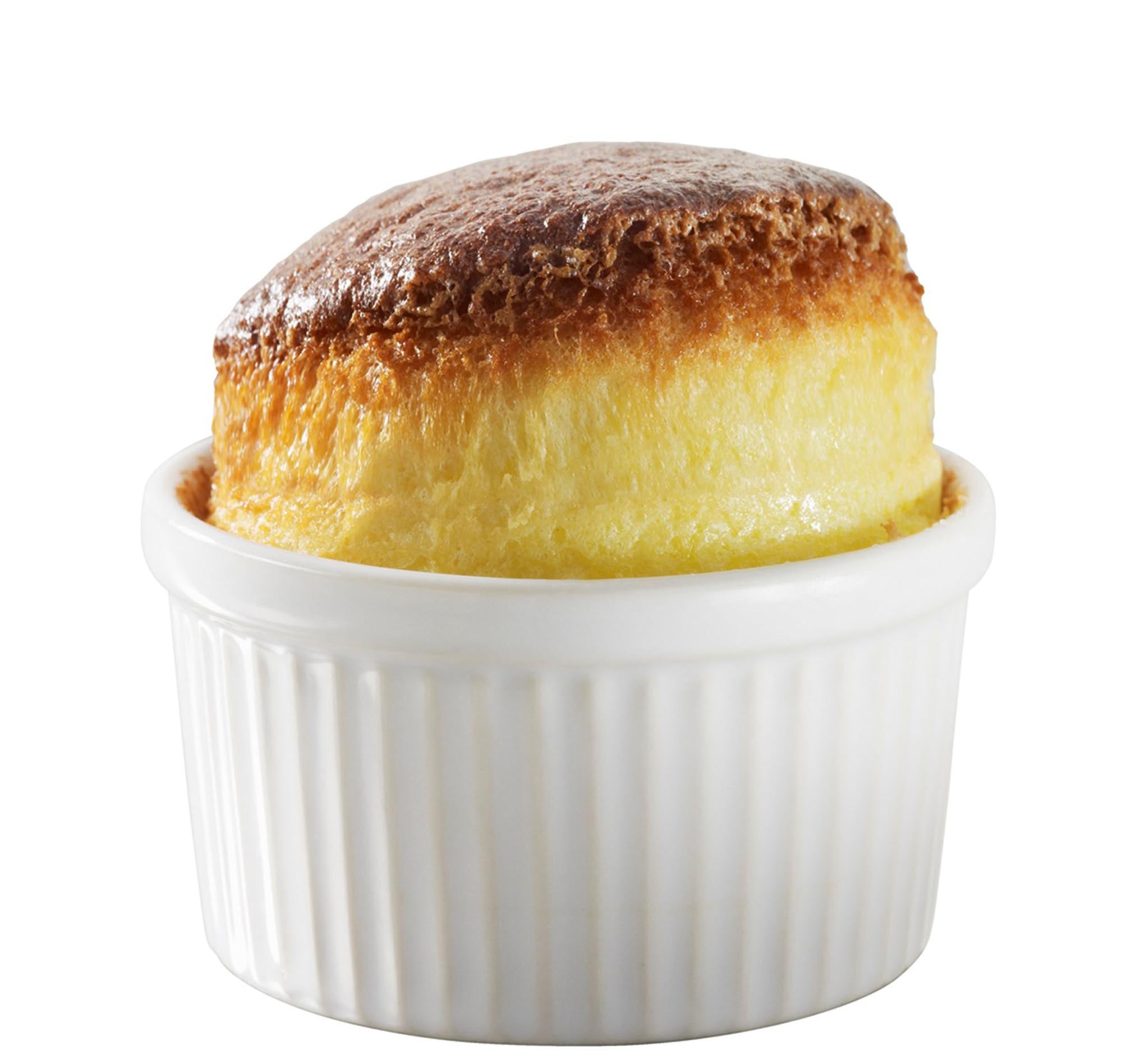 Kleine Souffléform in elegantem Weiß, Ø 8 cm, ideal für Desserts und kreative Küchengerichte, perfekt für stilvolle Anlässe.