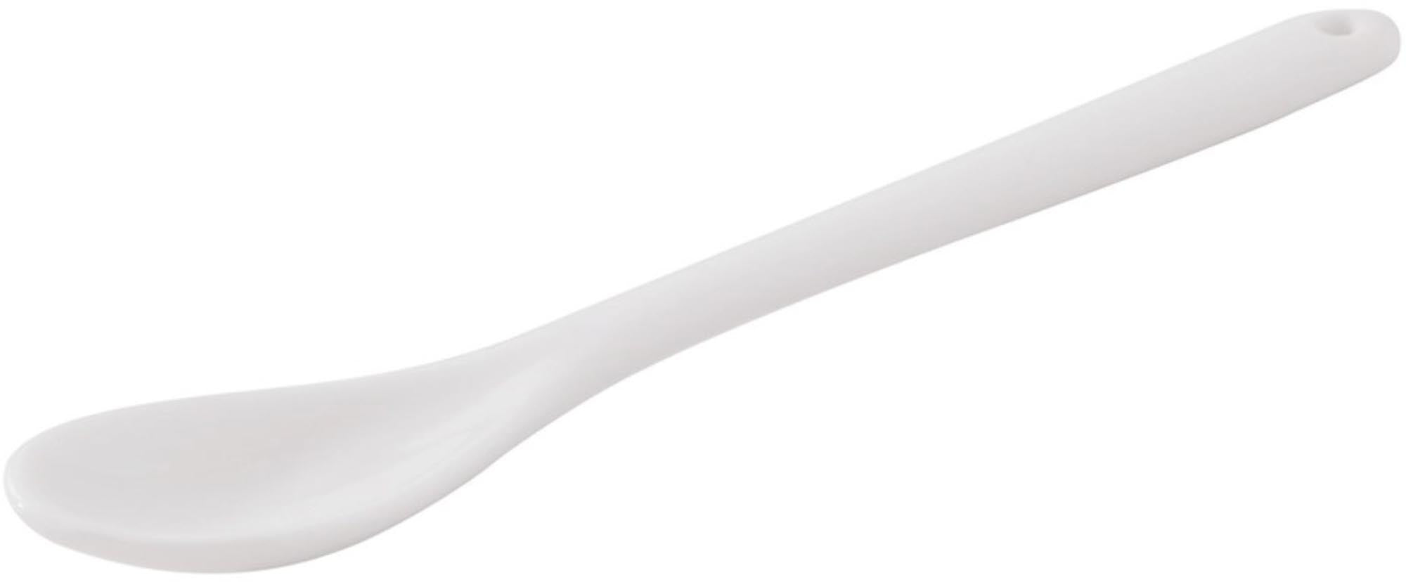 Eleganter 13 cm Cappuccino Löffel aus weissem Porzellan von Revol, ideal für Kaffeespezialitäten, robust und stilvoll.