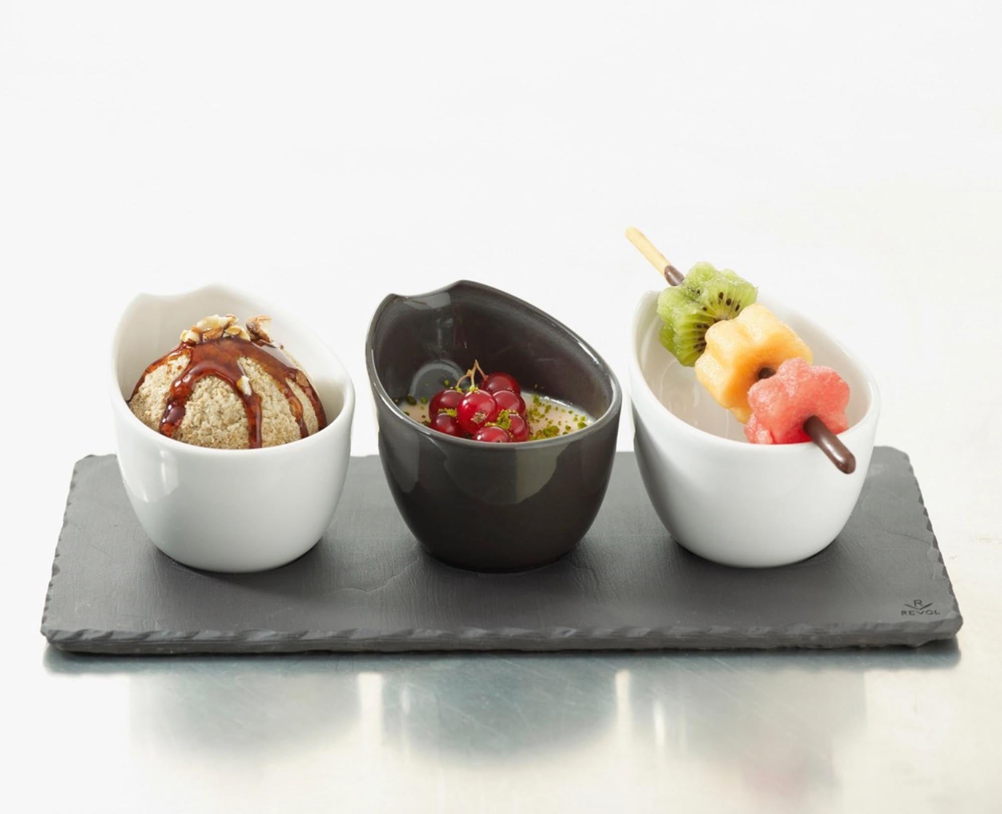 Revol Tablett mit 3 Fächern, Schiefer-Optik, stilvoll und praktisch.