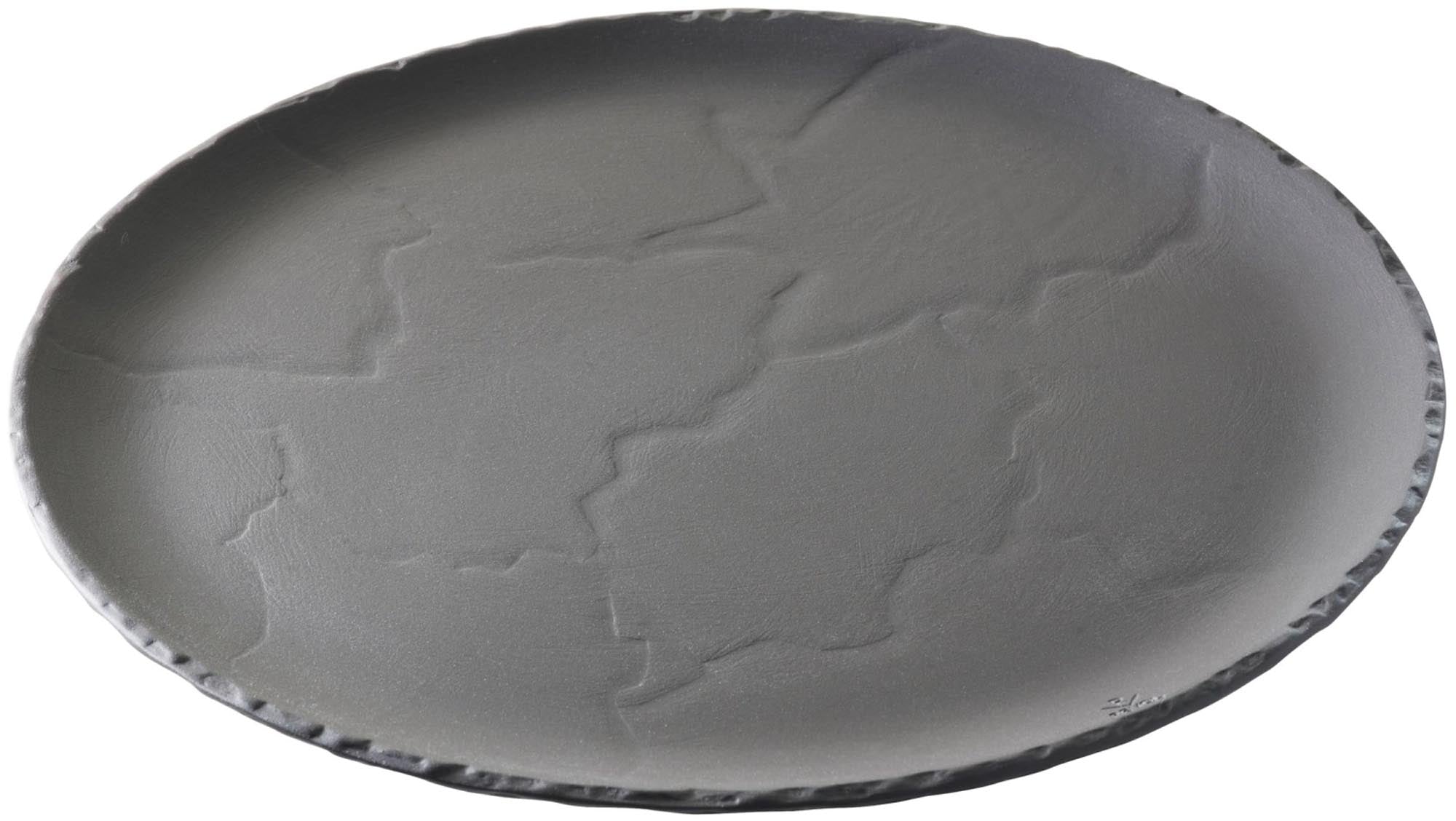 Eleganter Revol-Teller, Ø 29 cm, im Schiefer-Stil: robustes Porzellan, spülmaschinenfest, ideal für stilvolle Tischkultur.