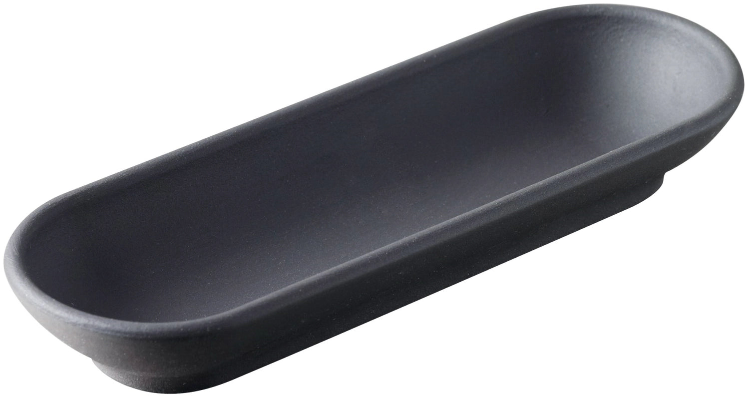 Stilvolle Apéroschale im Baguette-Design aus hochwertigem Schiefer, perfekt für die ansprechende Servierung von Snacks und Häppchen.