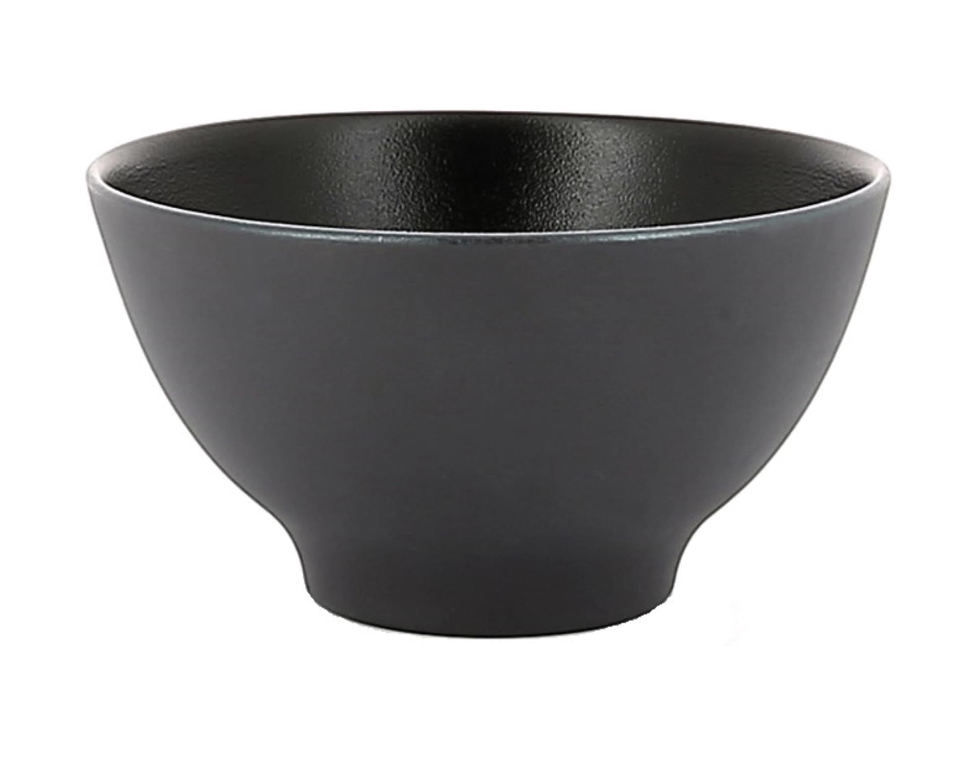 Elegante, schwarze Porzellanschüssel (Ø 12 cm, H 6,5 cm) von Revol, ideal für Reis, Beilagen und Salate.