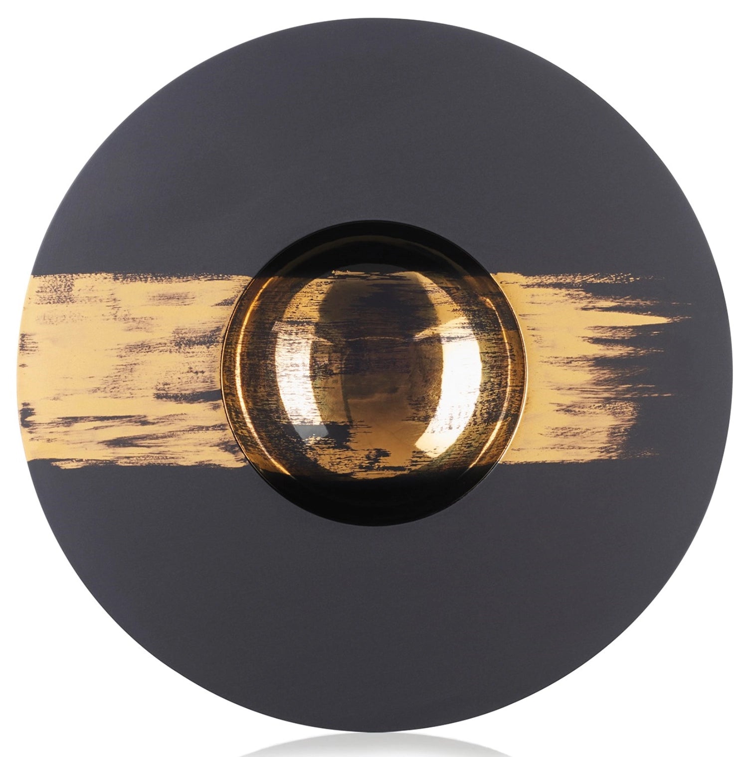 Sphere plate 30 cl, H: 5 cm, Ø 30 cm, gold line in the middle