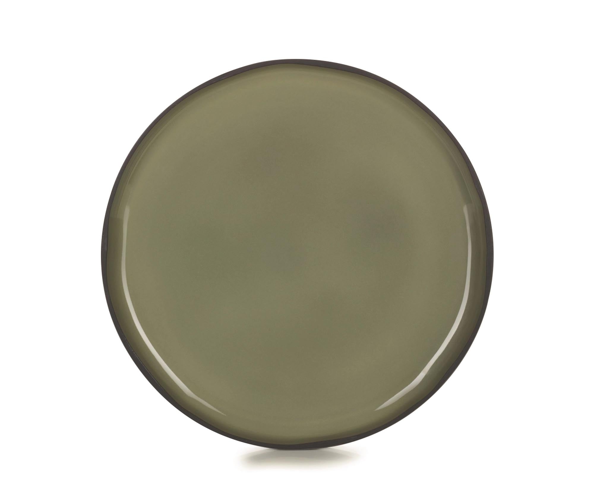 Eleganter Caractère Speiseteller Ø26cm von Revol, Kardamom-Design, aus langlebigem Porzellan, mikrowellen- und spülmaschinenfest.