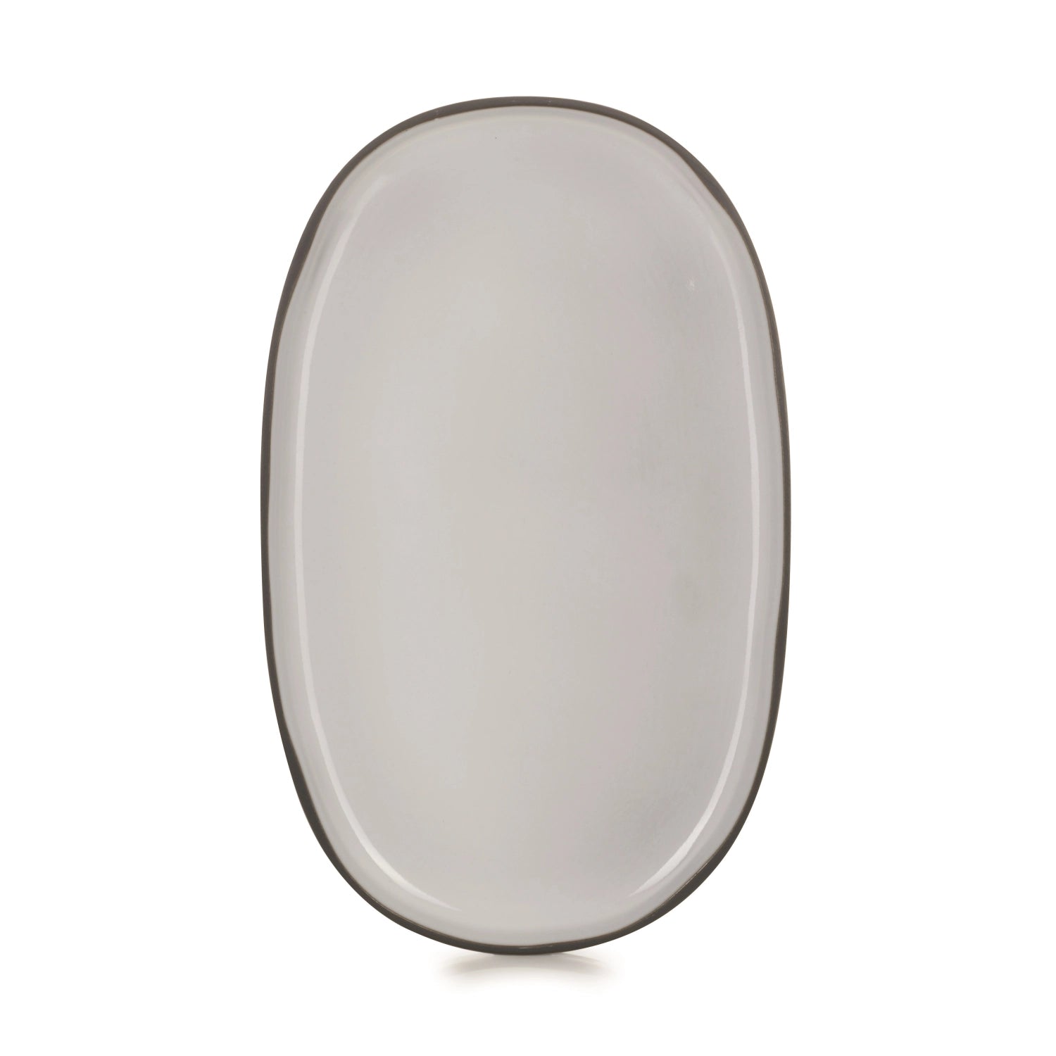 Caractère serving plate, oval, 35.5x21.8x2.5cm, kumu. white
