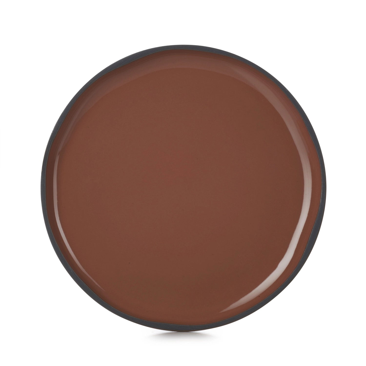 Eleganter Caractère Dessertteller von Revol, Ø15cm in warmem Zimt-Ton, ideal für die ansprechende Präsentation von süßen Köstlichkeiten.