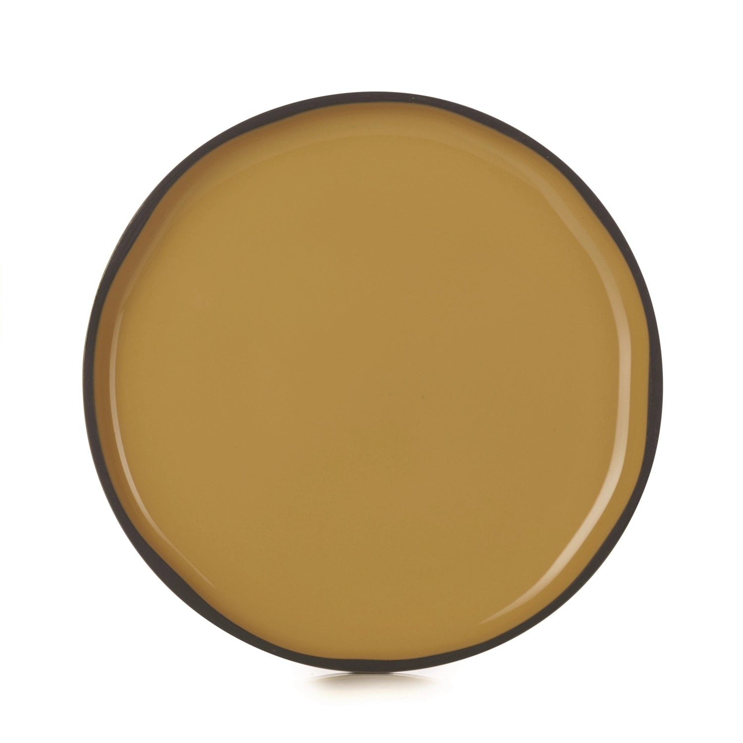 Kreativer Dessertteller von Revol, Ø15 cm, in warmem Kurkuma-Gelb, ideal für farbenfrohe Desserts und festliche Anlässe.