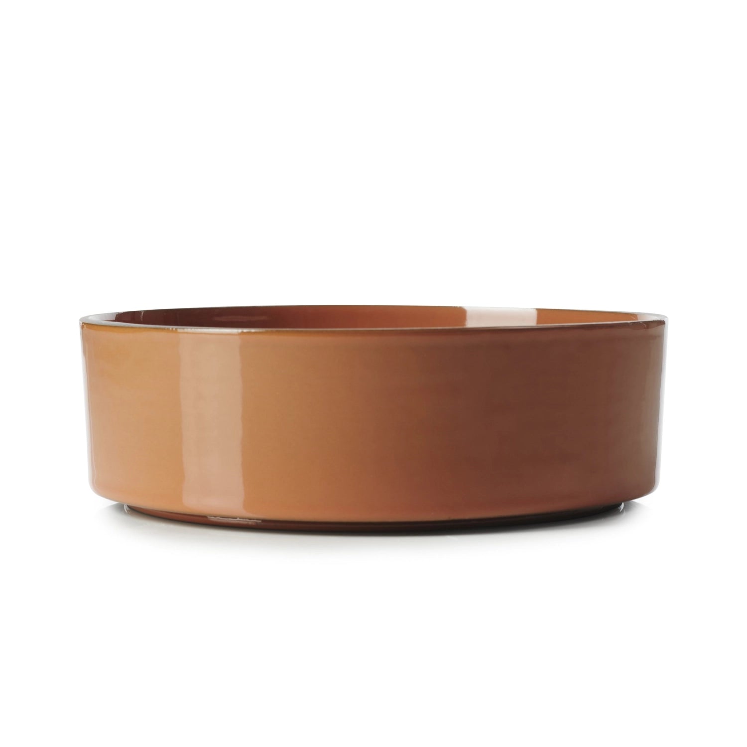 Elegante Schale in sanftem Zimt, Ø 17 cm, ideal für ansprechende Präsentationen und als geschmackvolles Wohnaccessoire.