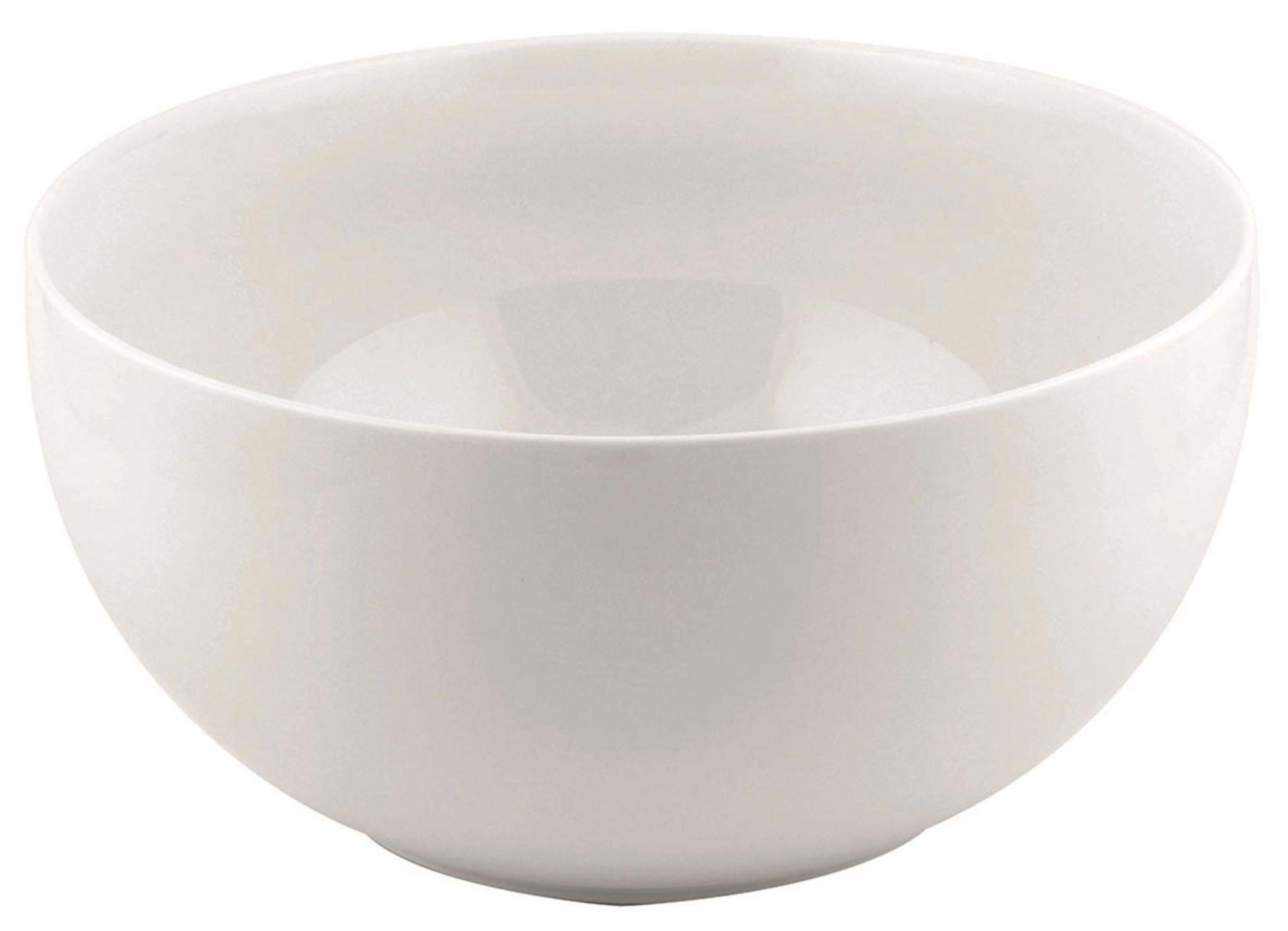 Elegante 24cm Salatschüssel aus robustem Porzellan, ideal für grosse Portionen. Spülmaschinen- und mikrowellenfest. Perfekt für jeden Anlass.