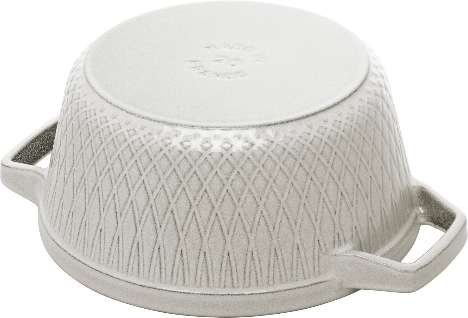 Runde Twisted Cocotte von Staub mit 2,29 l, ideal für kreative Kochabenteuer und ansprechende Serviermöglichkeiten.