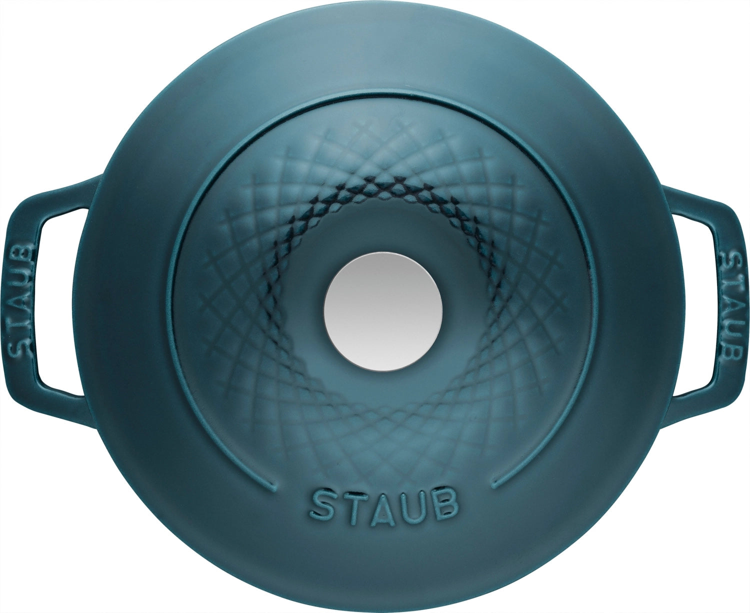 Elegante runde Cocotte von Staub mit 2,29 l Volumen, perfekt für vielseitige Gerichte und stilvolle Serviermöglichkeiten.
