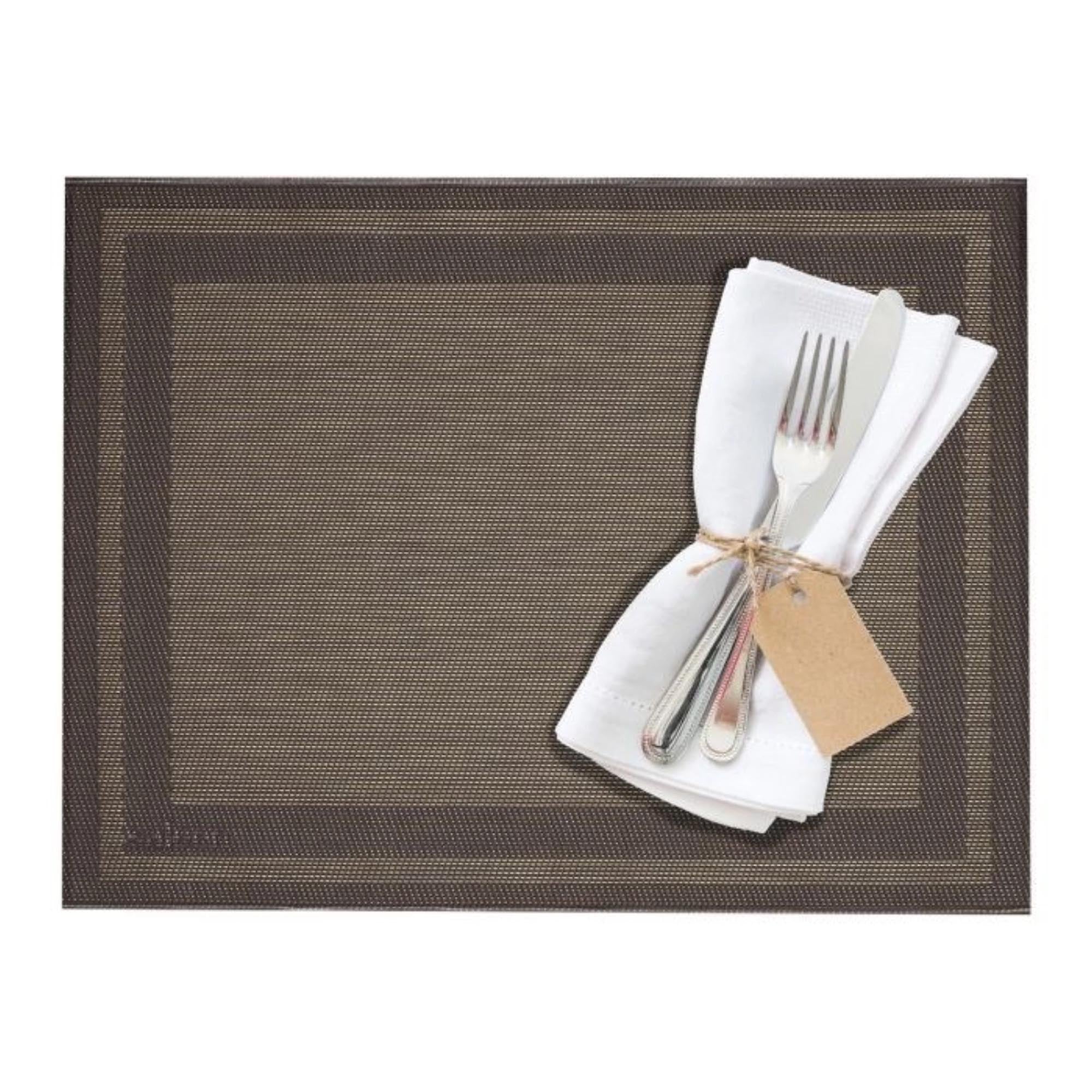 Rechteckiges Tischset in Anthrazit mit goldenen Details, 32x42cm, perfekt für eine elegante und moderne Tischgestaltung.