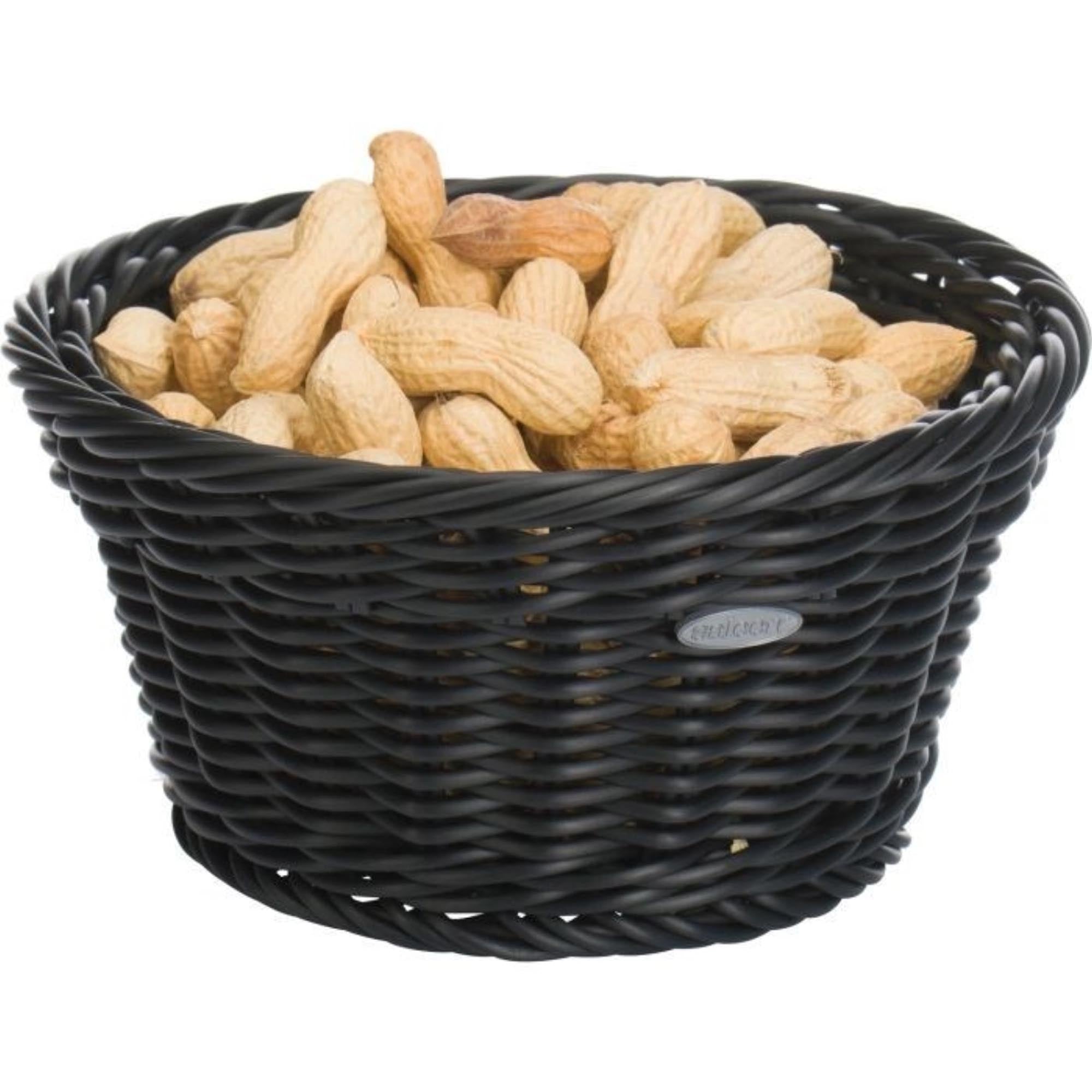 Eleganter schwarzer Korb von Westmark, rund, 18,5x10cm, perfekt für dekorative Aufbewahrung und Präsentation von Utensilien.