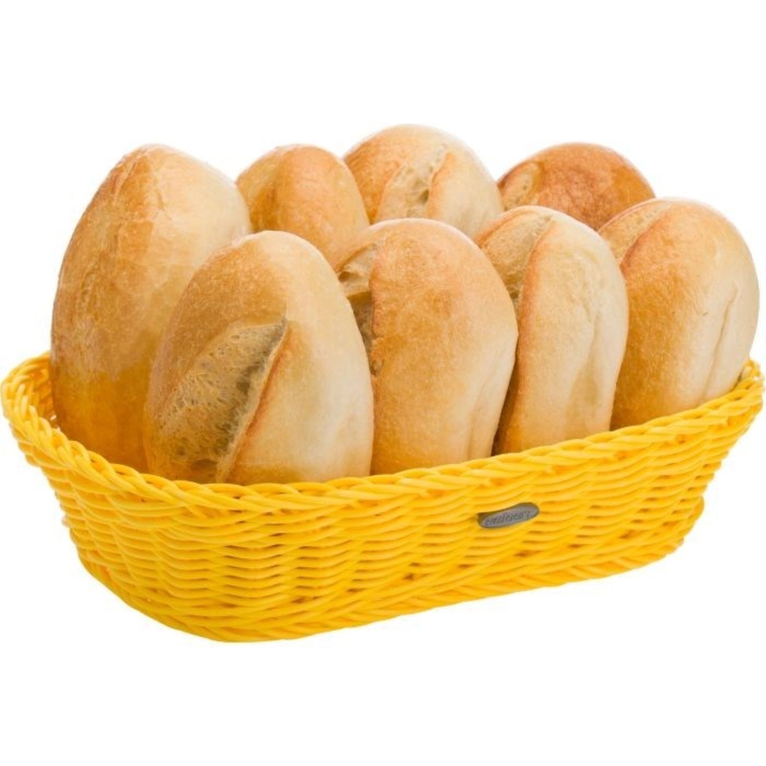 Rechteckiger Brotkorb in leuchtendem Zitronengelb von Westmark, ideal für Brötchen und Gebäck, Maße 26,5x19x7 cm, bringt Farbe auf den Tisch.