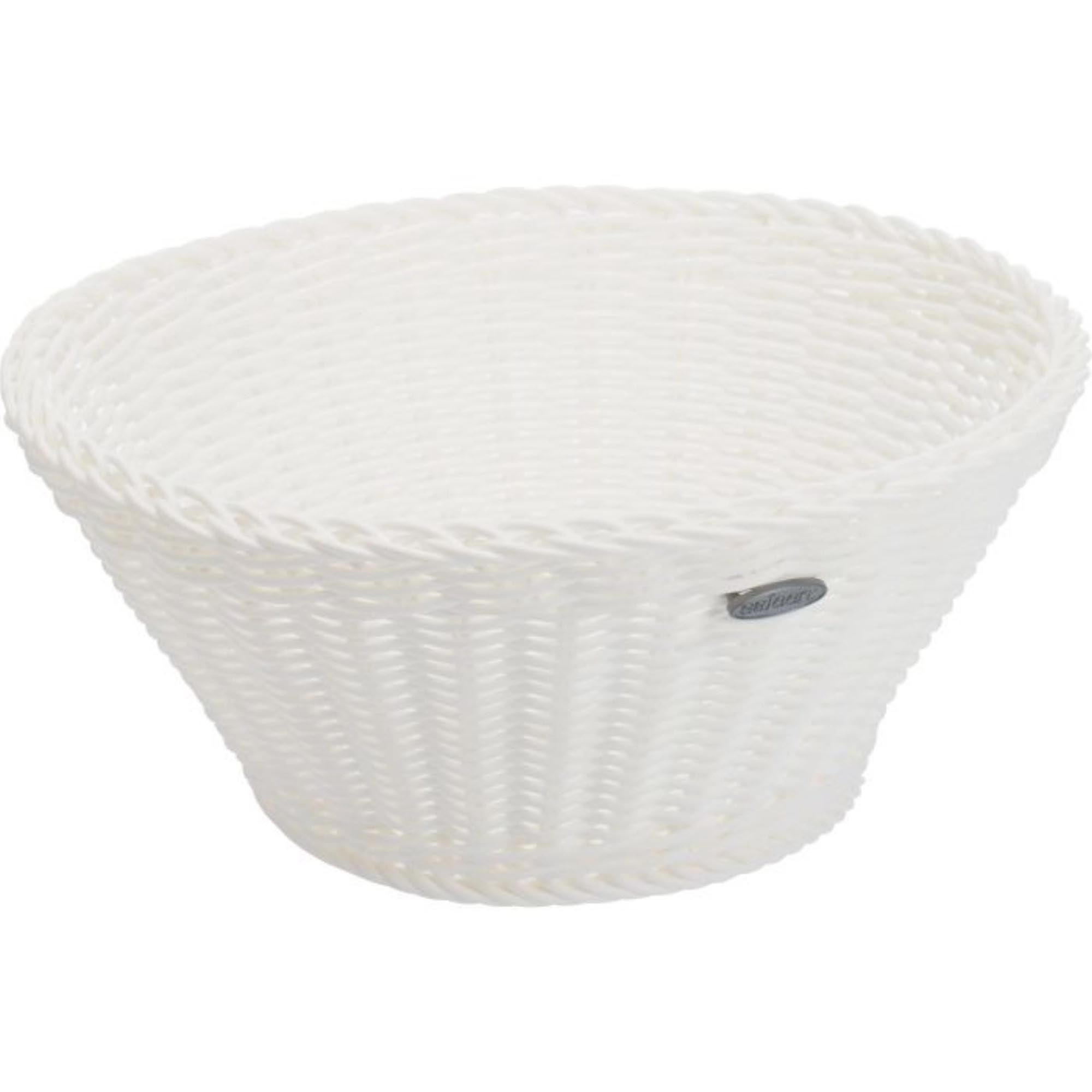 Entdecken Sie den stilvollen runden Korb von Westmark (18x10cm) aus langlebigem Polypropylen. Ideal für Brot, Brötchen und Obst – pflegeleicht und elegant!