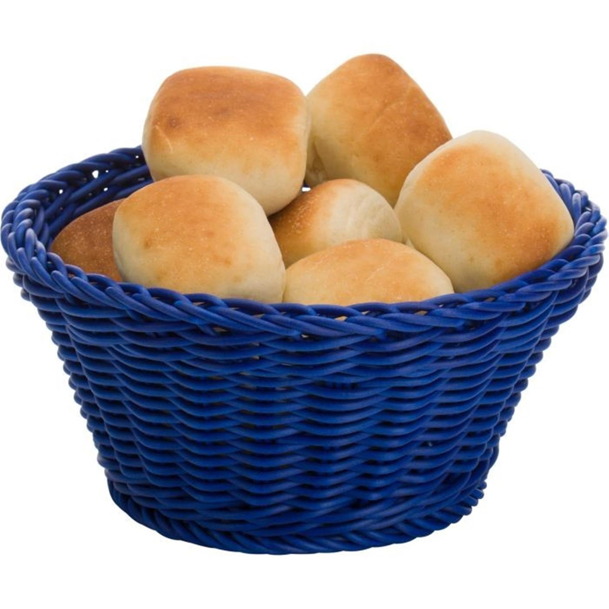 Runder Korb von Westmark, 18x10cm, in modernem Blau. Ideal für Brot, Obst oder Dekoration. Praktisch und stilvoll zugleich.