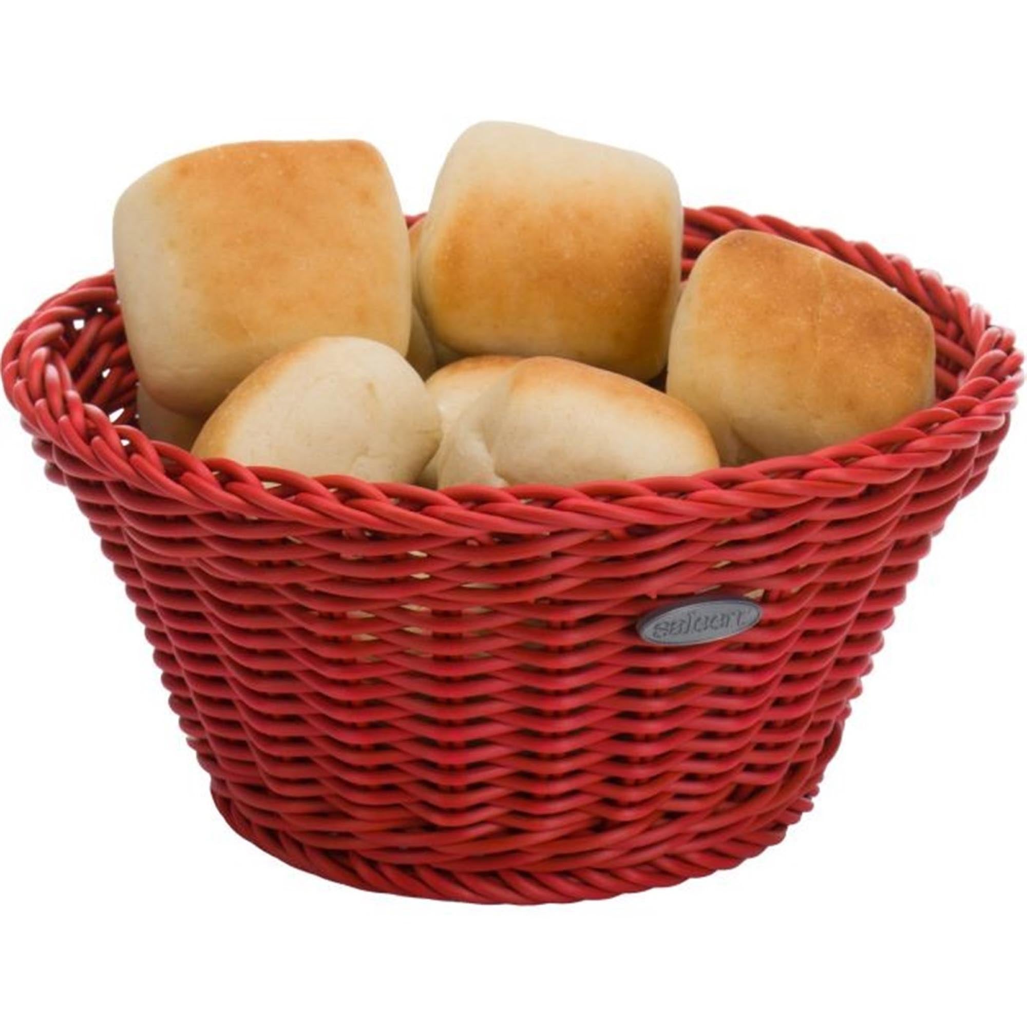 Runder Korb von Westmark in Rot, Masse 18x10 cm, ideal für Brot oder Obst, dekorativ und praktisch für den Haushalt.