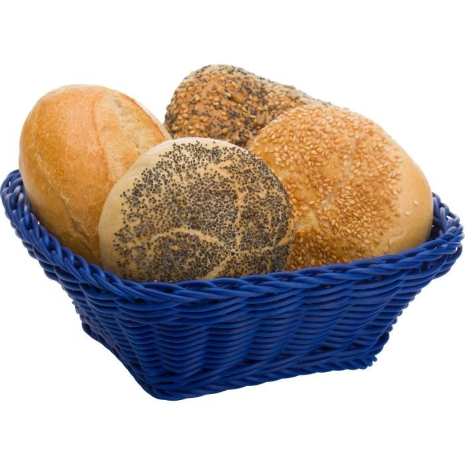 Moderner quadratischer Brotkorb in m-blau von Westmark, ideal für stilvolle Tischdekoration und die Aufbewahrung von Backwaren.