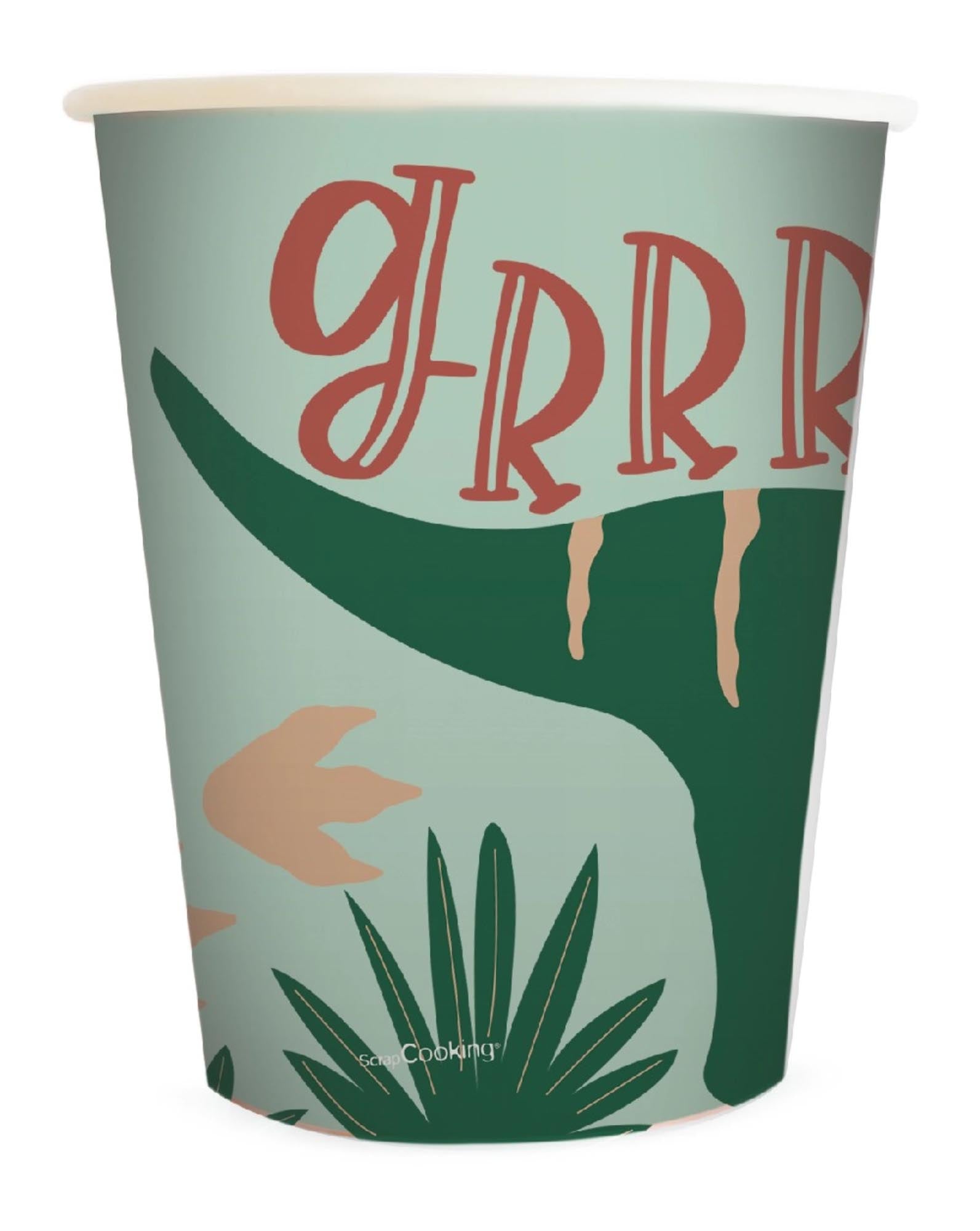 Verleihen Sie Ihrer Feier mit den bunten 25 cl Bechern im Dino-Design von Scrap Cooking einen besonderen Touch! Perfekt für Kinder und umweltfreundlich!