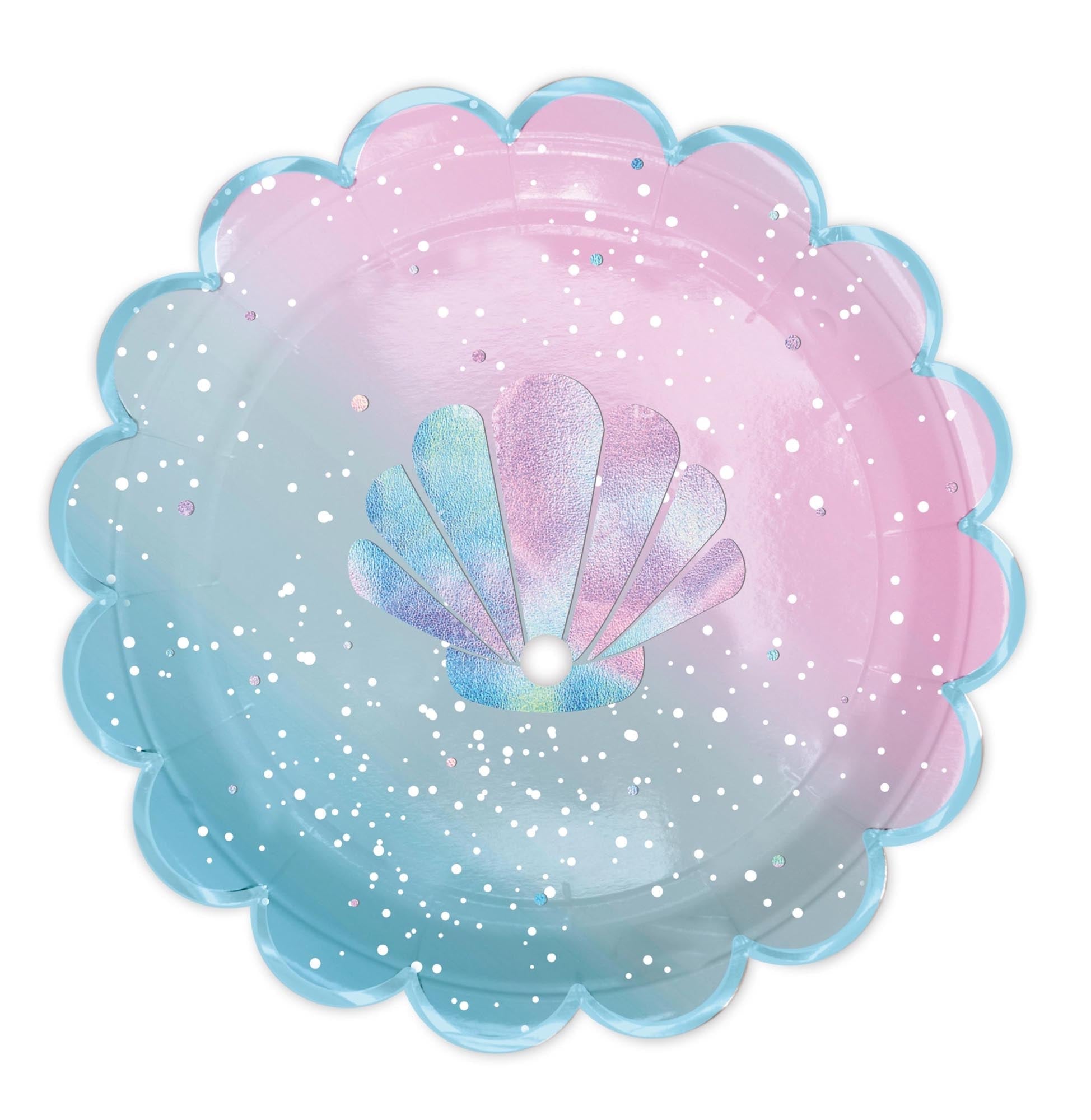 Zauberhafte Meerjungfrauen-Teller aus Karton, 23cm, umweltfreundlich, ideal für Kindergeburtstage und Mottopartys.