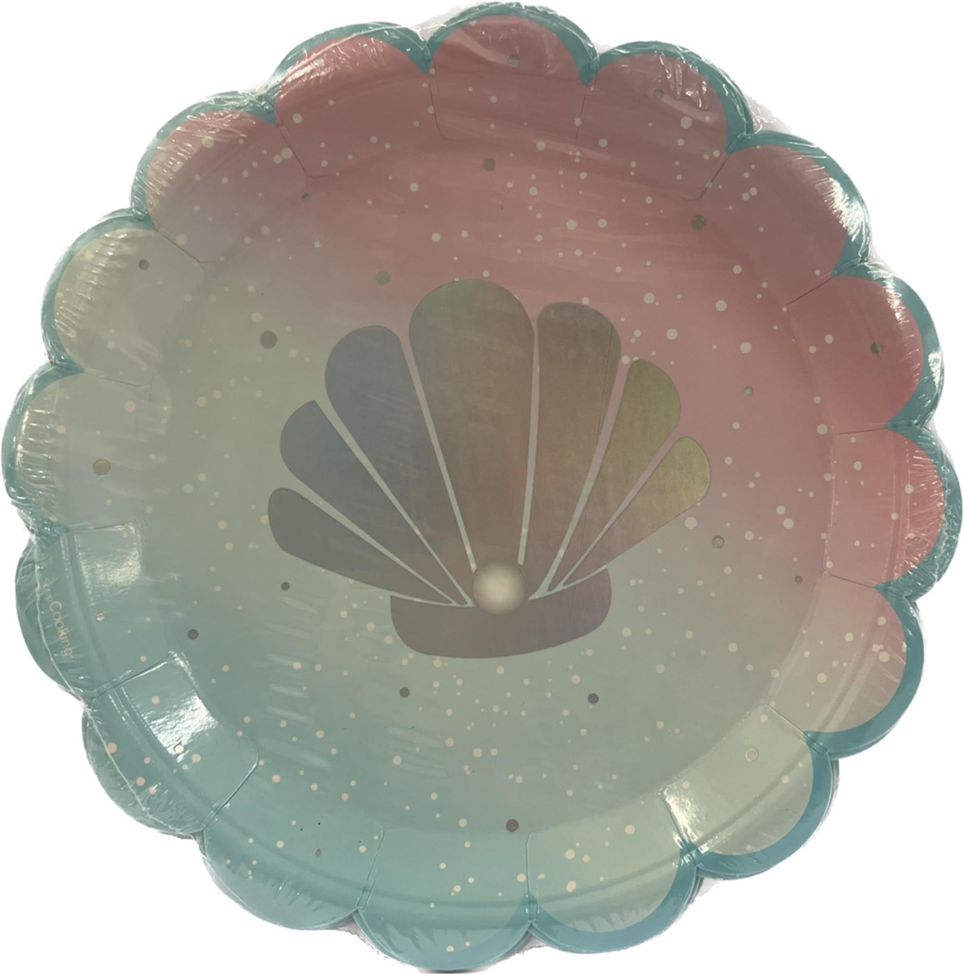 Entdecken Sie die charmanten 23 cm Meerjungfrauen-Teller aus Karton von Scrap Cooking – perfekt für jede Feier und umweltfreundlich!