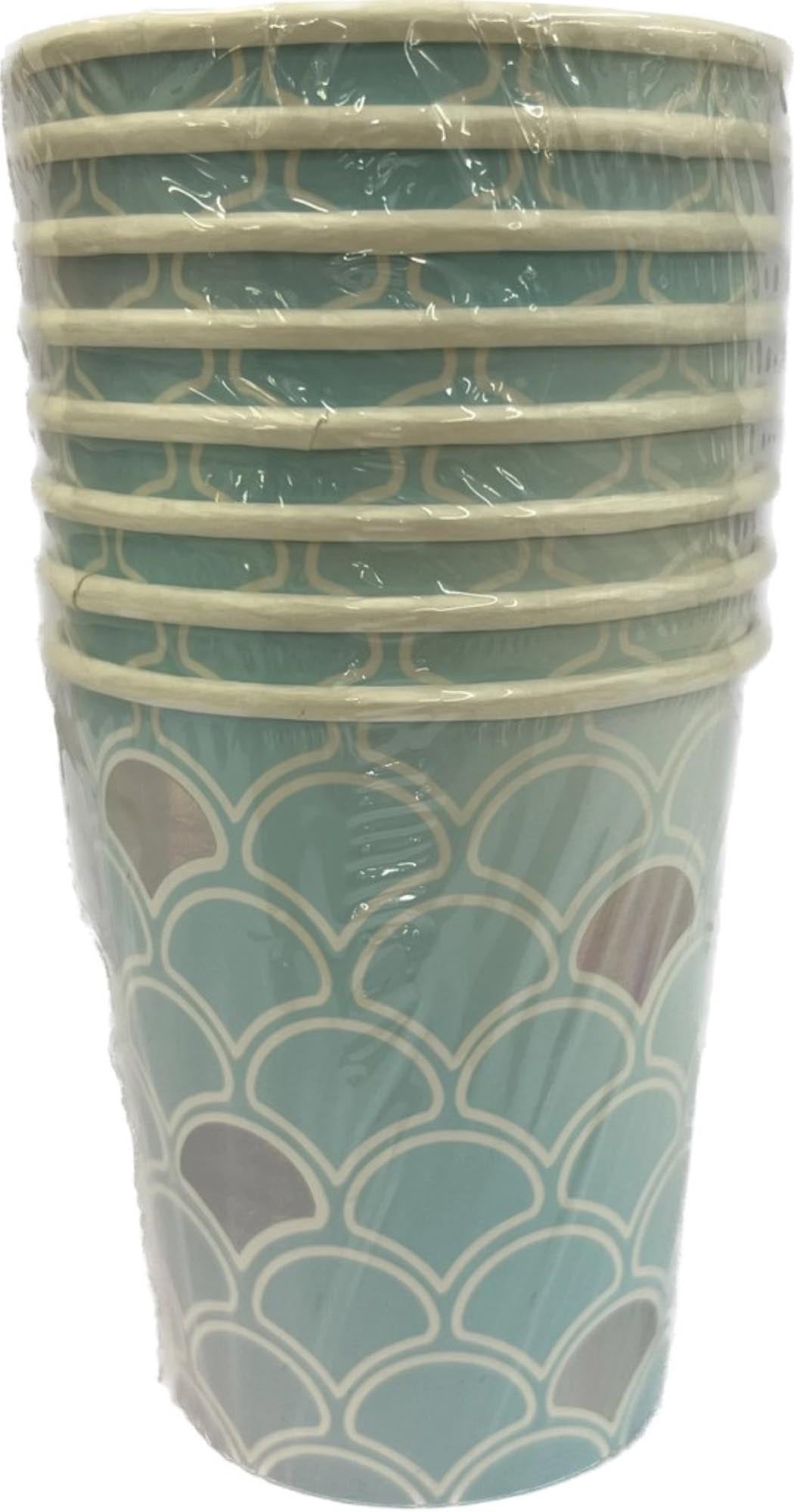 Meerjungfrau Kartonbecher 25cl: Perfekt für fantasievolle Feiern!