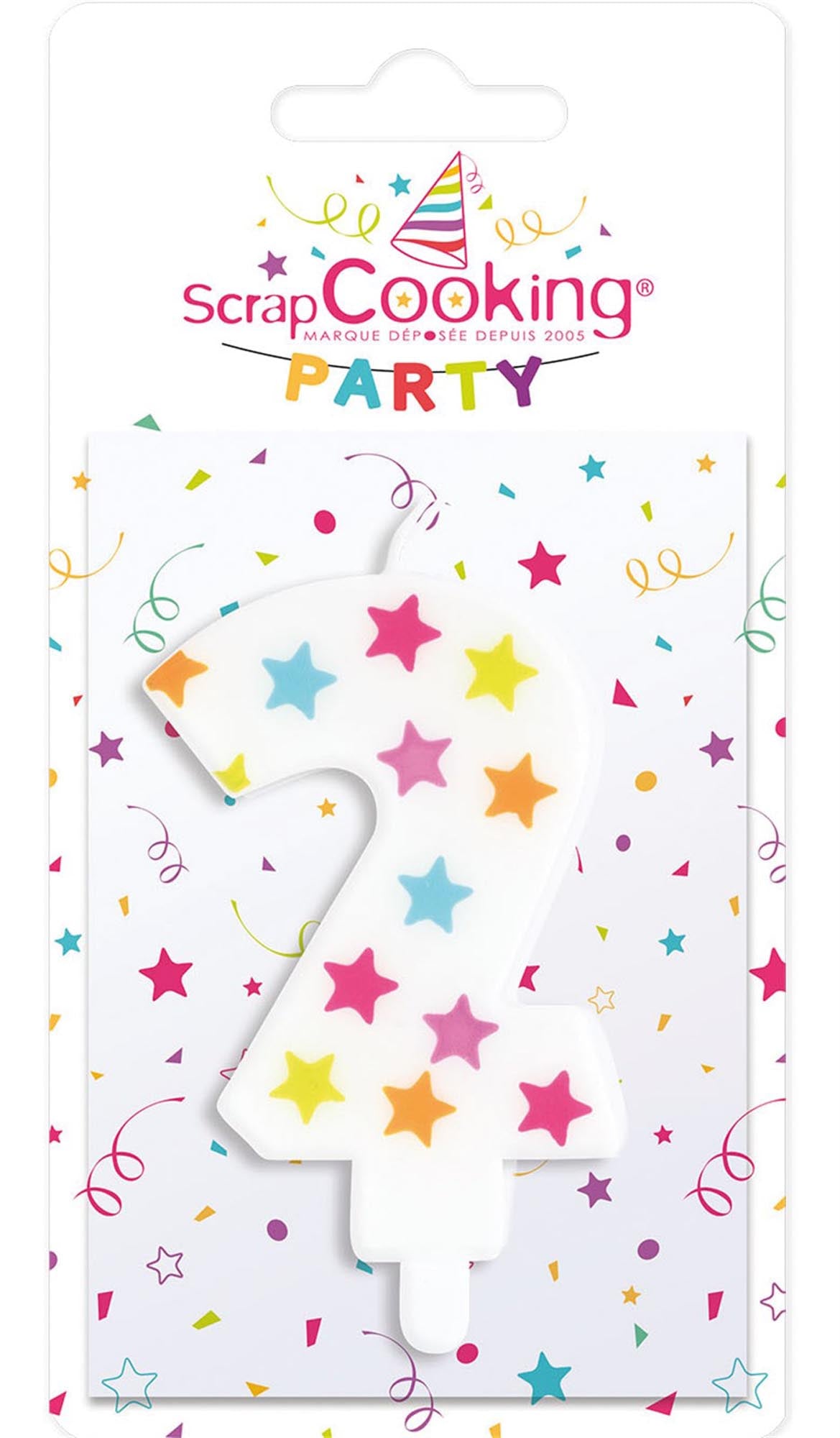 Hochwertige Kerze Nummer 2 von Scrap Cooking aus Paraffinwachs. Ideal für festliche Anlässe, schafft eine einladende Atmosphäre und ist umweltfreundlich.