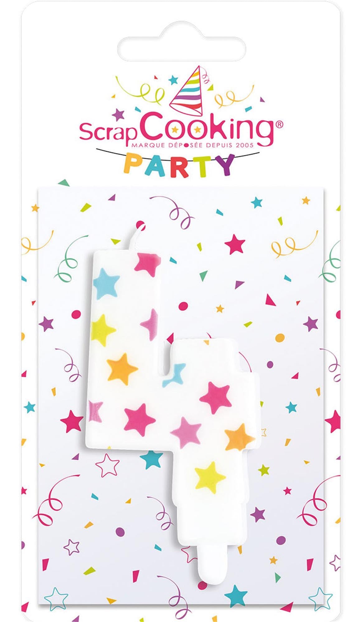 Stimmungsvolle Kerze Nummer 4 von Scrap Cooking, ideal für gemütliche Abende und dekorative Akzente in jedem Raum.