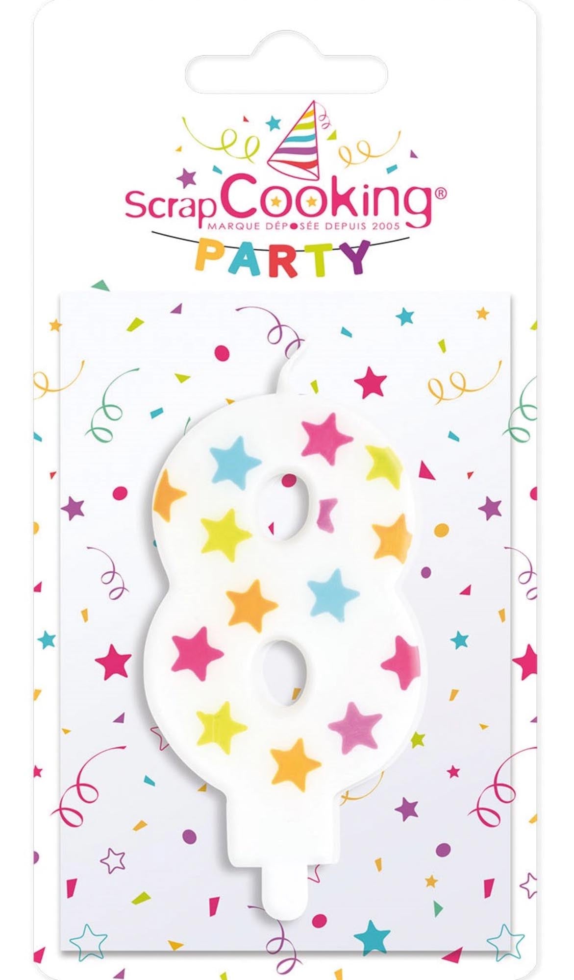 Kerze 8 von Scrap Cooking: Elegante Akzentuierung für Ihre Feier.