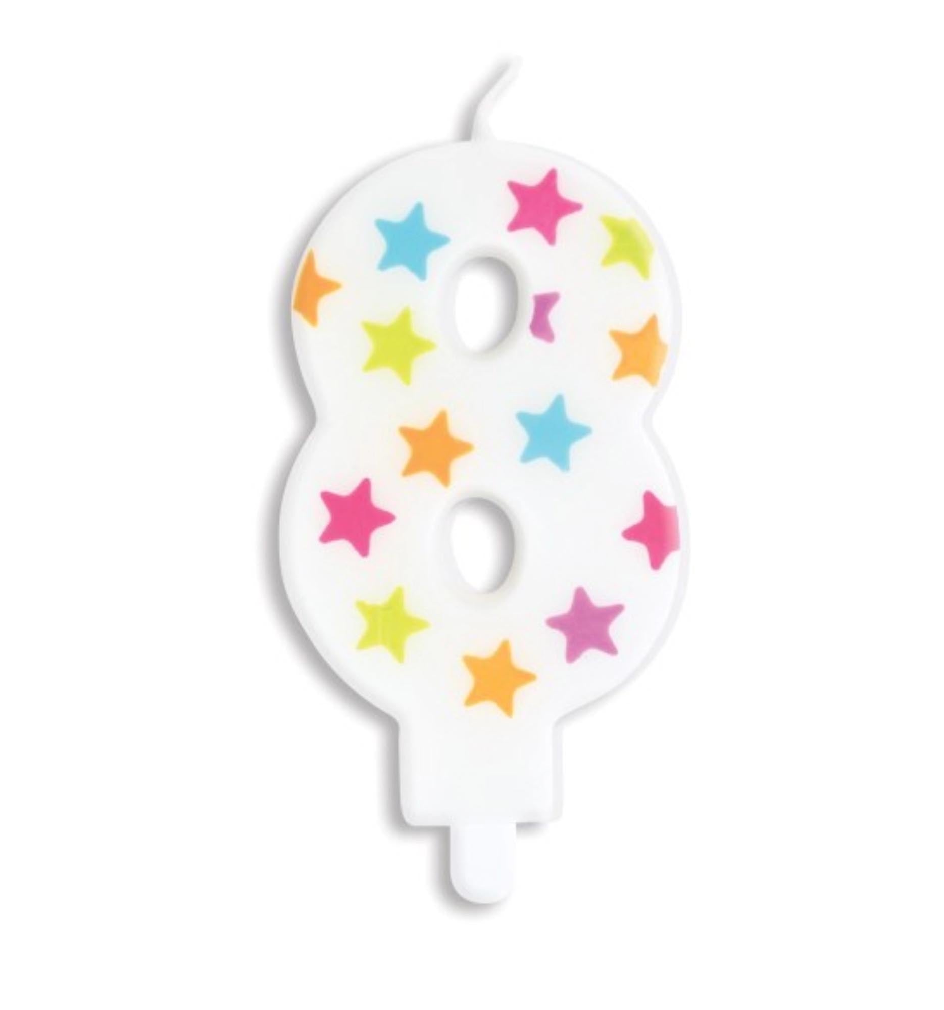 Entdecken Sie die stilvolle Kerze Nummer 8 von Scrap Cooking – ideal für Geburtstagsfeiern, mit hochwertigem Wachs für saubere Verbrennung.