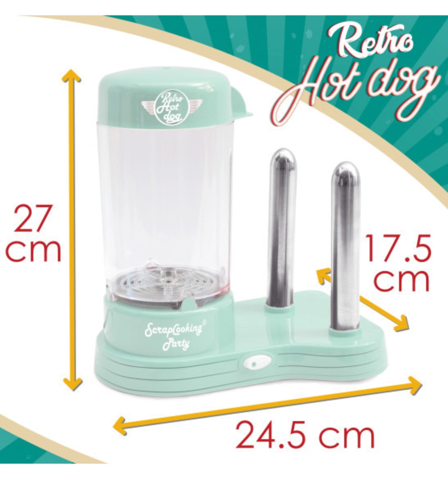 Hot Dog Maschine von Scrap Cooking: praktisches Küchengerät für die Zubereitung von köstlichen Hot Dogs, ideal für Partys und Familienfeiern.