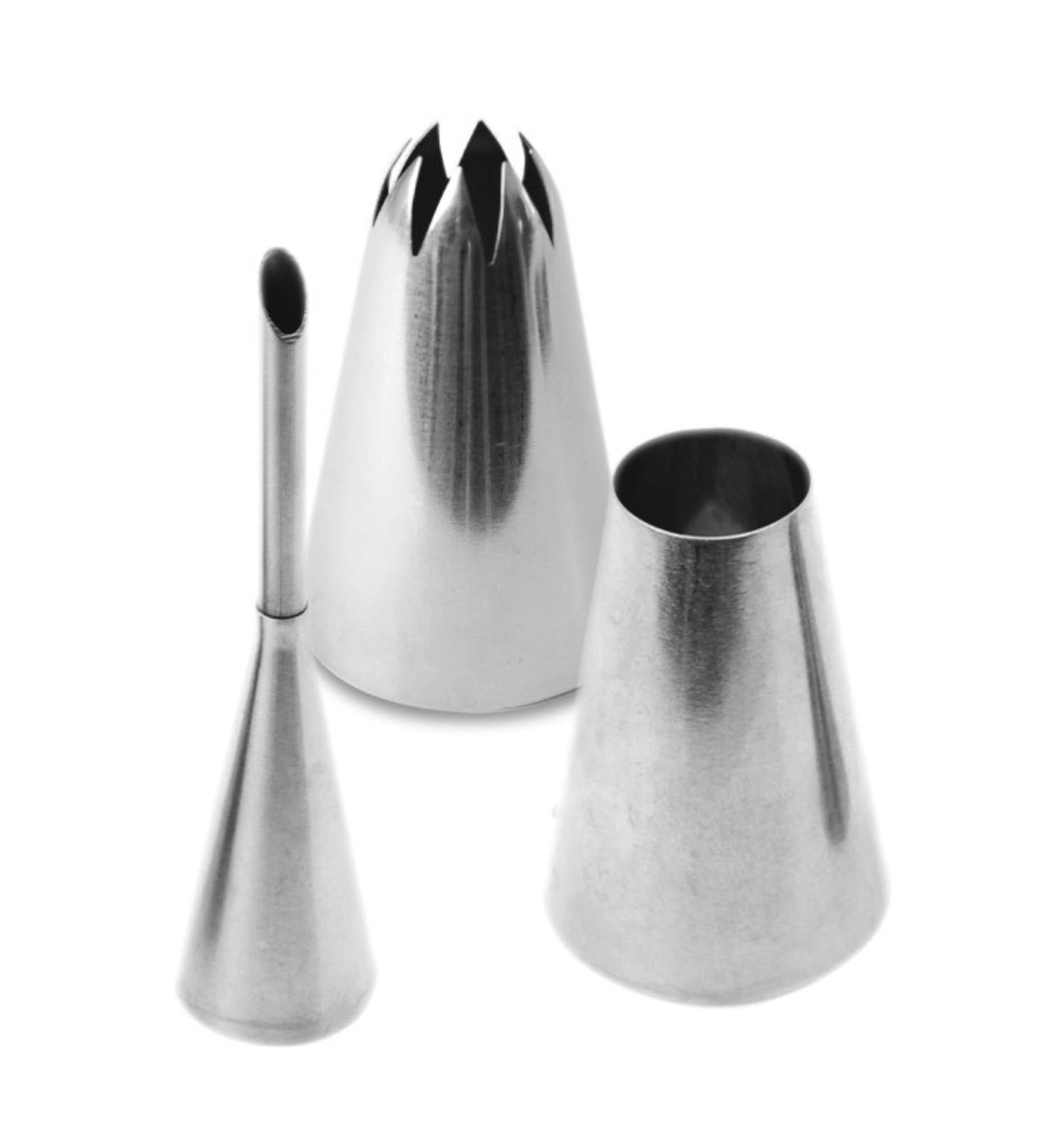 Edelstahltüllen-Set für Éclairs von Scrap Cooking, 3-teilig.