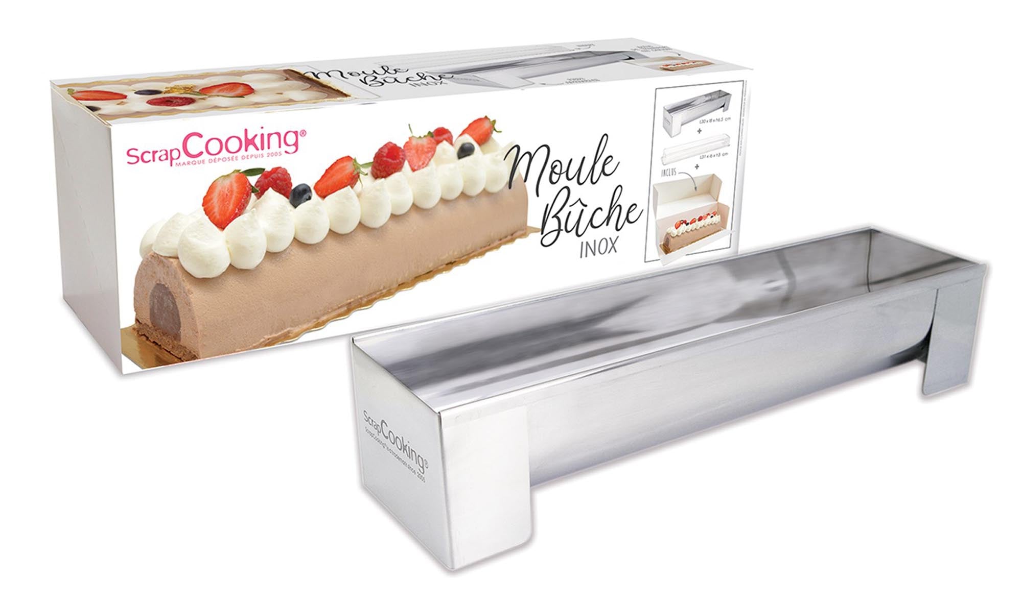 Edelstahlform 30x8.2x6.5cm von Scrap Cooking: langlebig, rostfrei, herausnehmbarer Boden, spülmaschinenfest, ideal für Kuchen & Quiches.