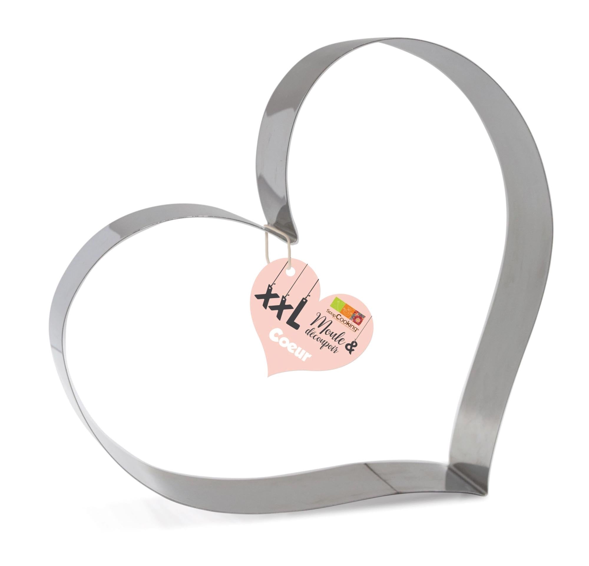 Grosse Herz-Ausstechform (24x27cm) aus Edelstahl für Hochzeiten, Valentinstag & Geburtstage. Robust, langlebig, spülmaschinenfest.