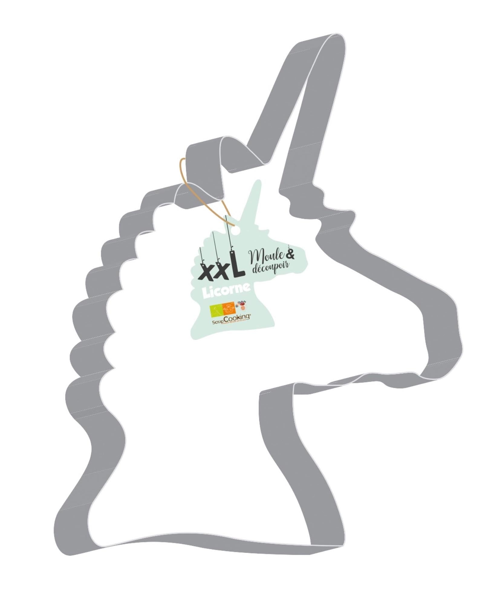 Edelstahlbackform XXL Einhorn 29x26cm von Scrap Cooking: Perfekt für kreative Einhorn-Kekse und Torten. Hochwertig, langlebig und vielseitig einsetzbar!