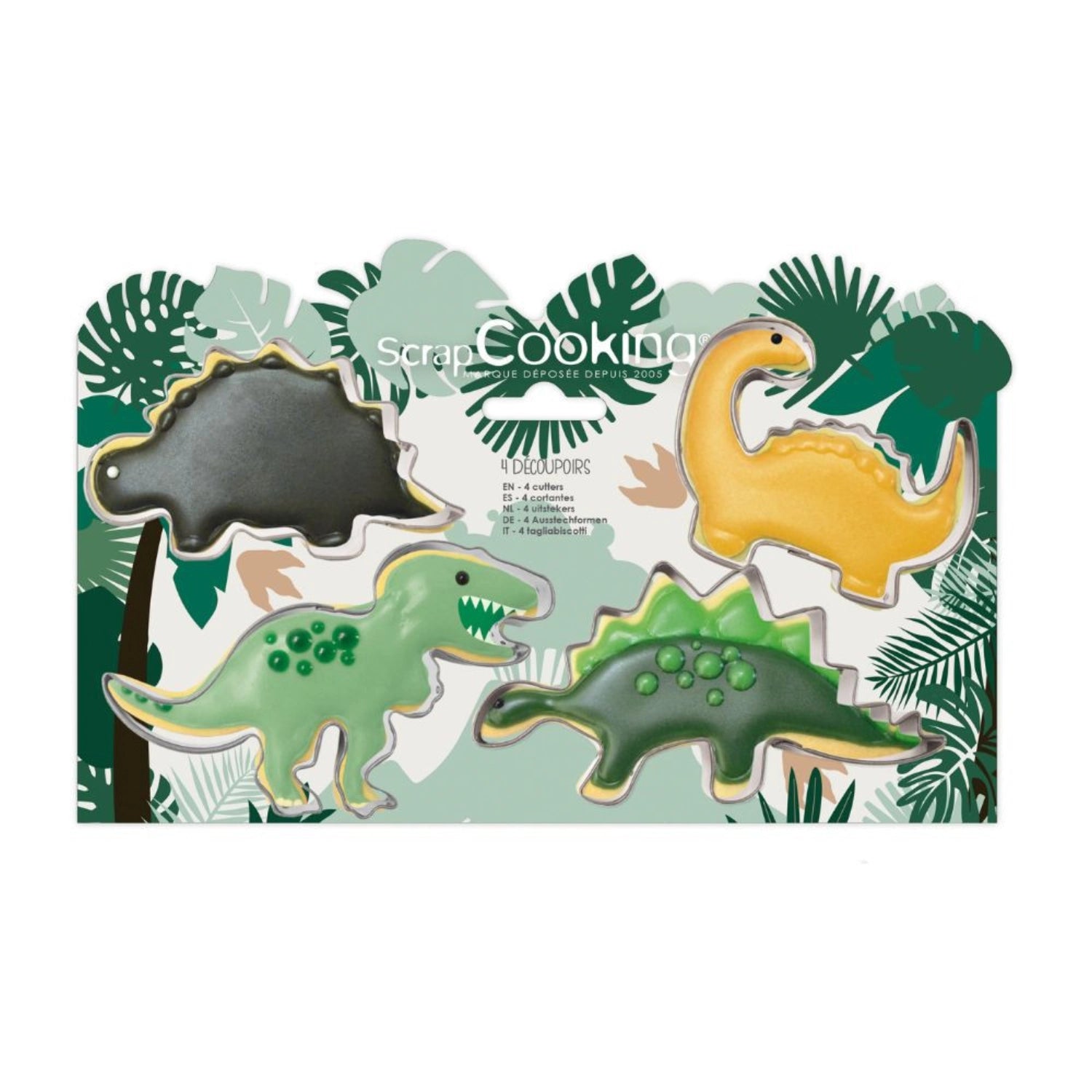 4-tlg. Set Ausstecher Dino in Grün präsentiert im Onlineshop von KAQTU Design AG. Ausstecher ist von Scrap Cooking