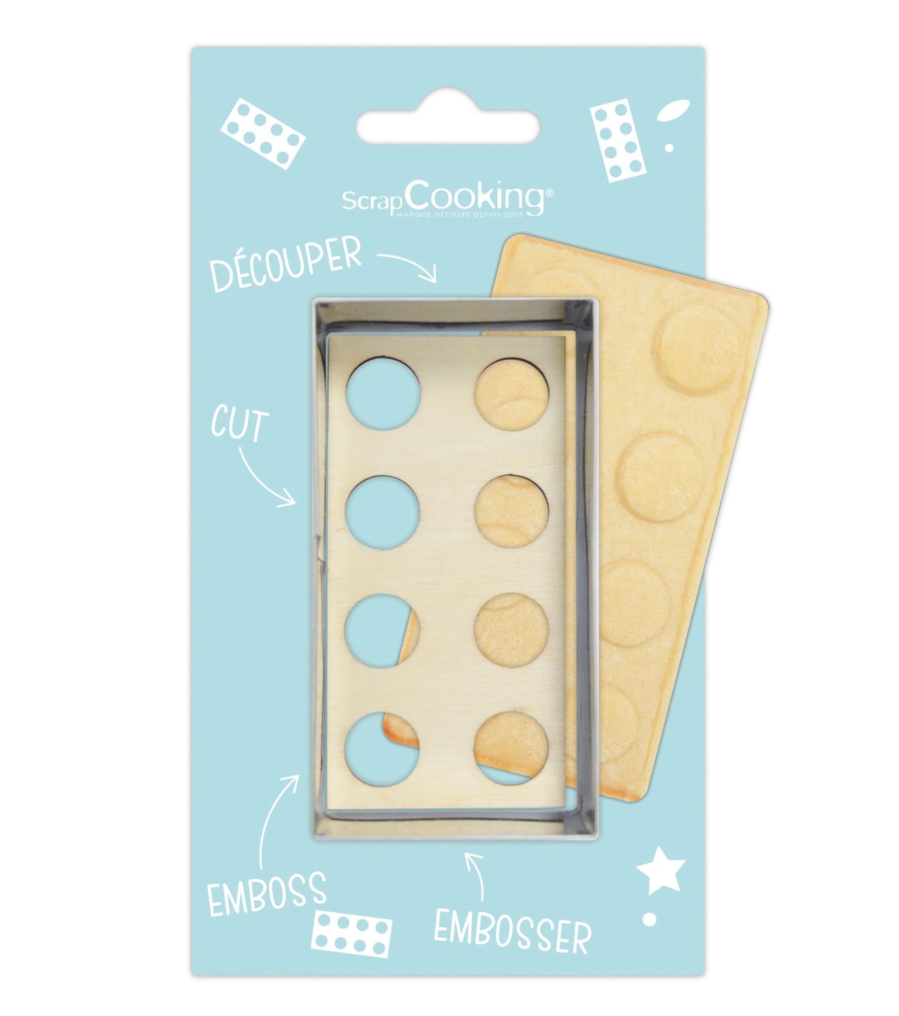 Kreative Backkunst: Edelstahl-Ausstechform & Holzpräger für einzigartige Kekse von Scrap Cooking. Perfekt für jeden Anlass!