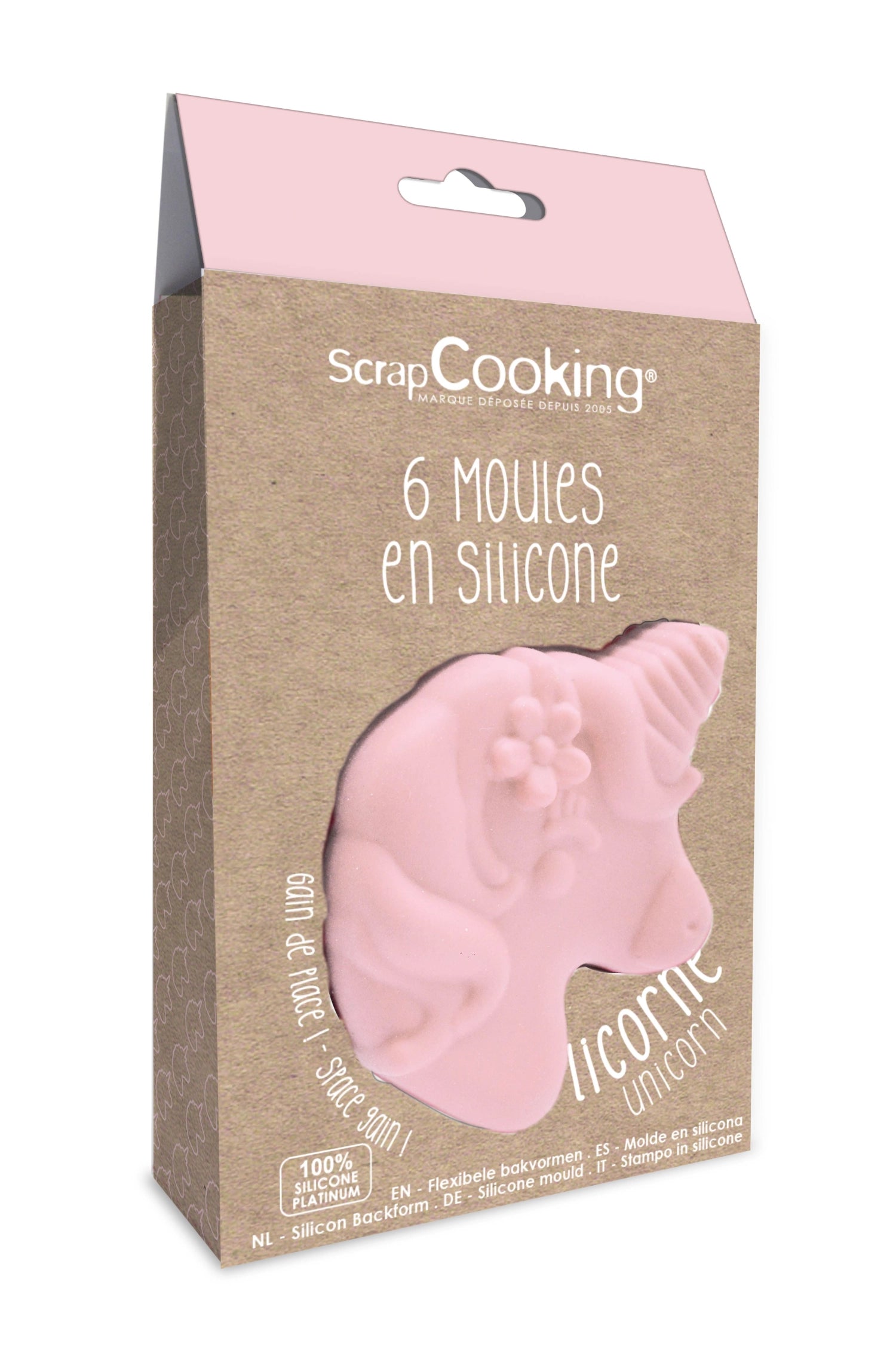 Bunte Silikonformen in Einhorn-Design, ideal für fantasievolle Backprojekte und süße Leckereien von Scrap Cooking.