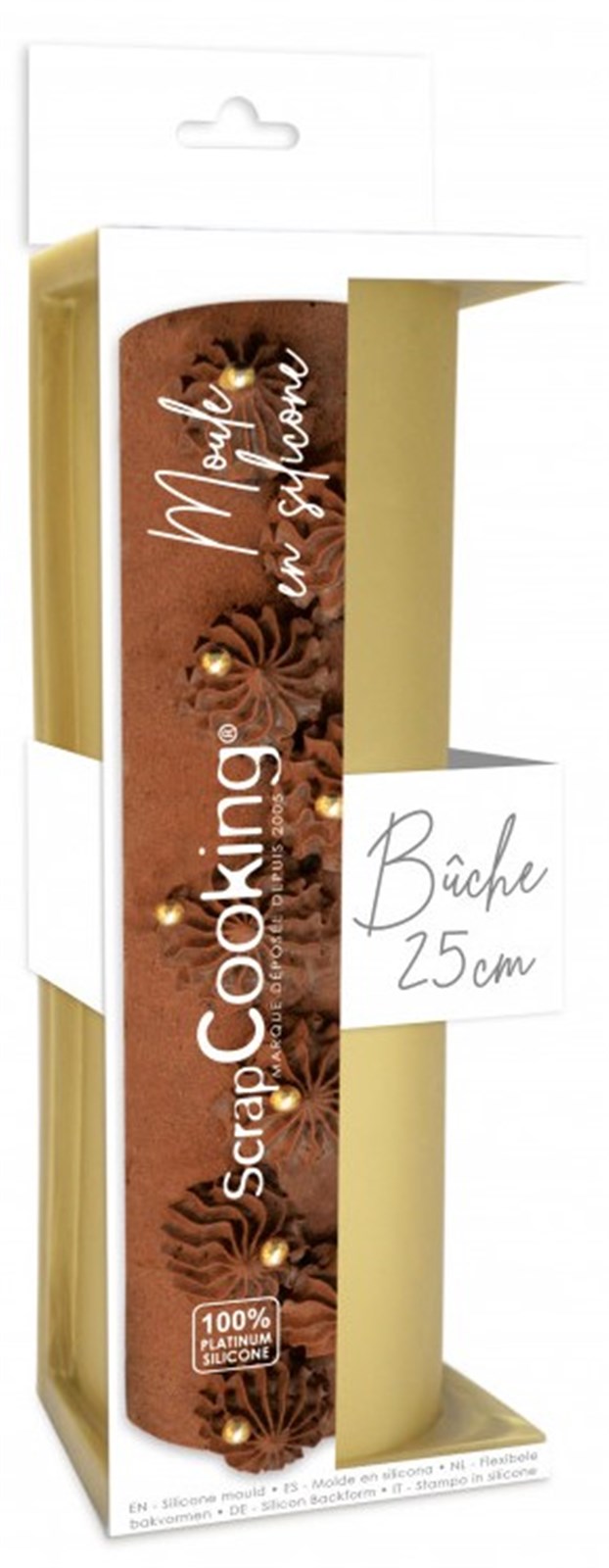 Entdecken Sie die vielseitige Silikon-Backform Bûche 25cm von Scrap Cooking – ideal für kreative Kuchen und müheloses Backen!