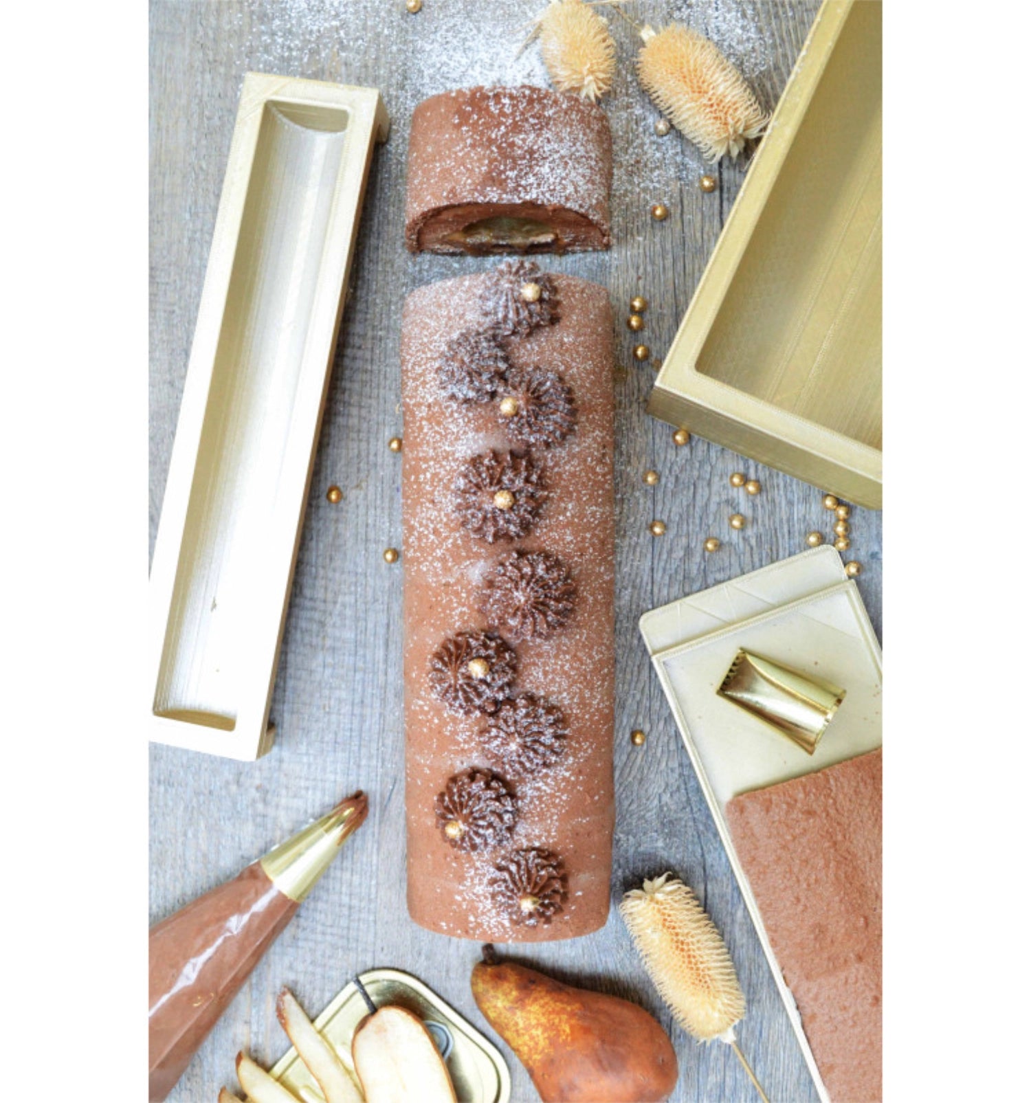Silikon-Backform Bûche 25cm von Scrap Cooking, ideal für kreative Backprojekte, flexibel und antihaftbeschichtet für perfekte Ergebnisse.