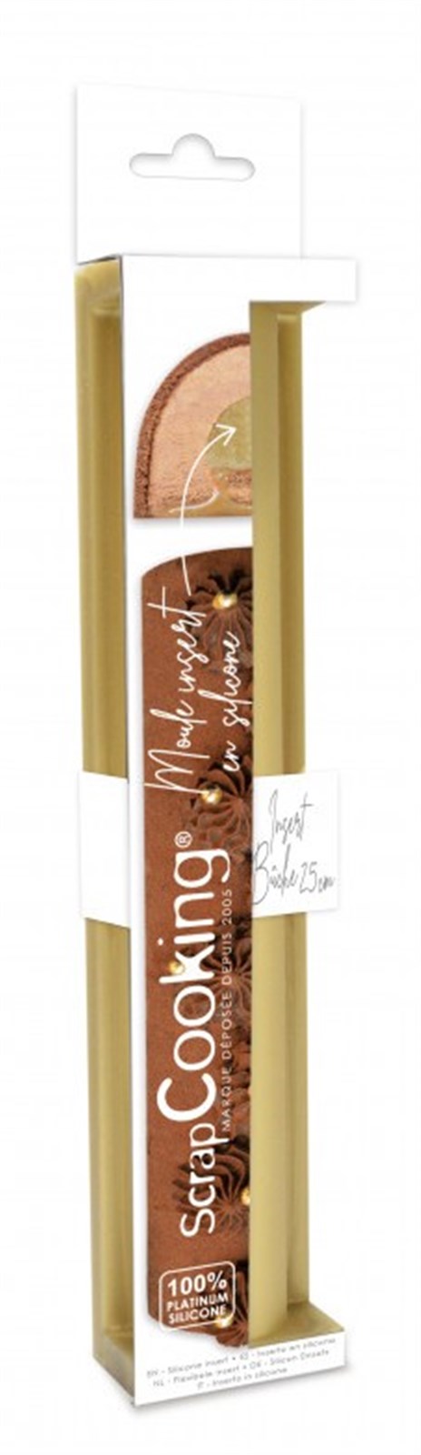 Kreieren Sie beeindruckende Bûche-Kreationen mit der flexiblen und langlebigen 25cm Silikonform von Scrap Cooking – ideal für Ofen und Gefrierfach!