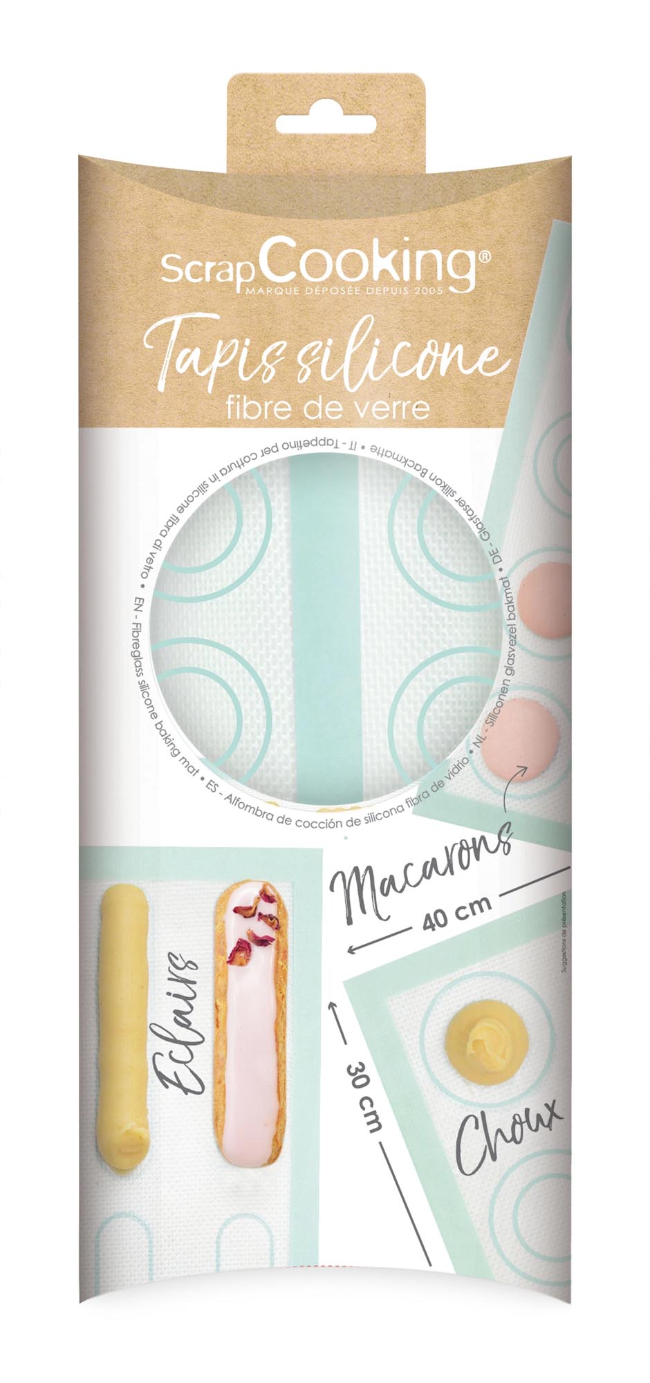 Robuste Glasfaser-Silikon Backmatte für Choux, Éclair & Macarons. Hitzebeständig, rutschfest, leicht zu reinigen. Perfekt für Backliebhaber!