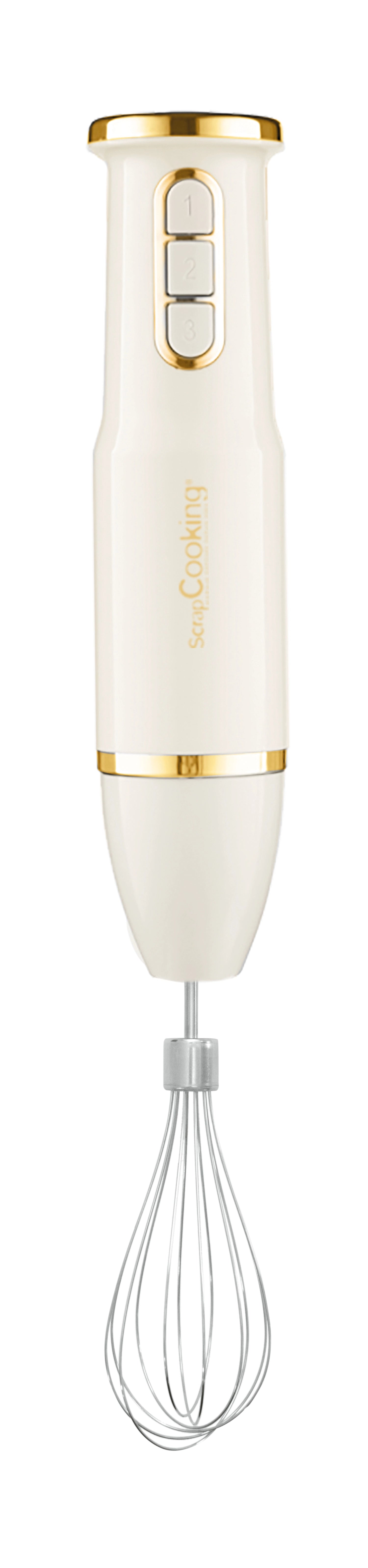 Erleben Sie den Scrap Cooking 3-in-1 Handmixer: Ihr vielseitiger Küchenhelfer zum Mixen, Schlagen und Zerkleinern – kompakt und langlebig!