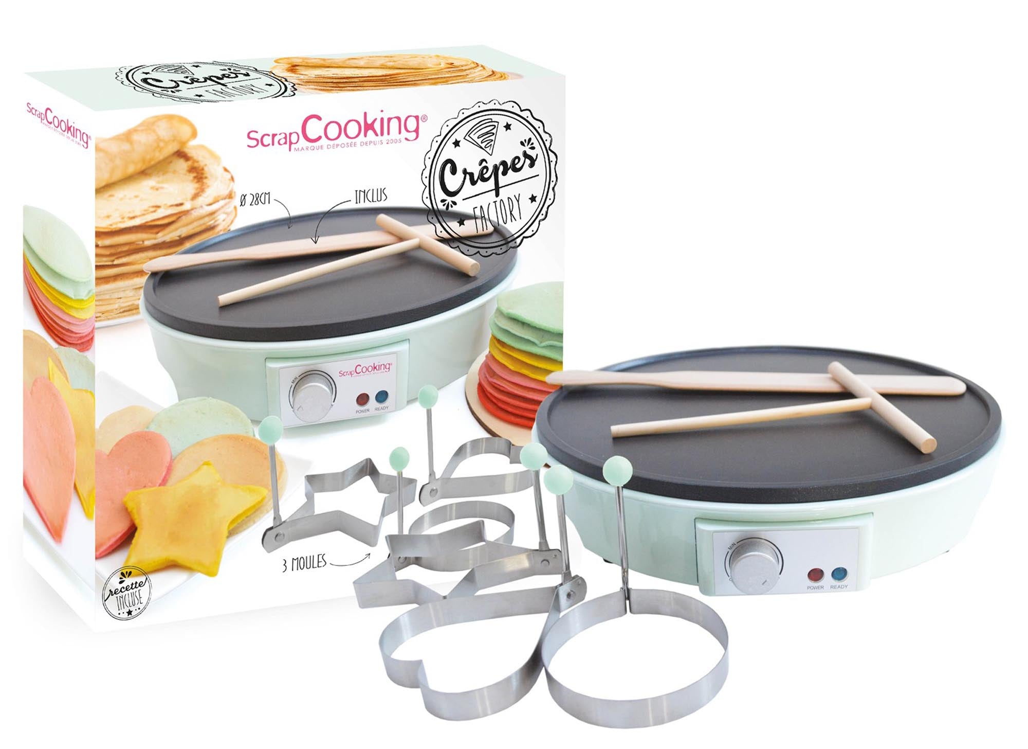 Küchengerät Crêpes-Factory von Scrap Cooking, ideal für die Zubereitung von köstlichen Crêpes zu Hause, mit modernem Design und einfacher Handhabung.