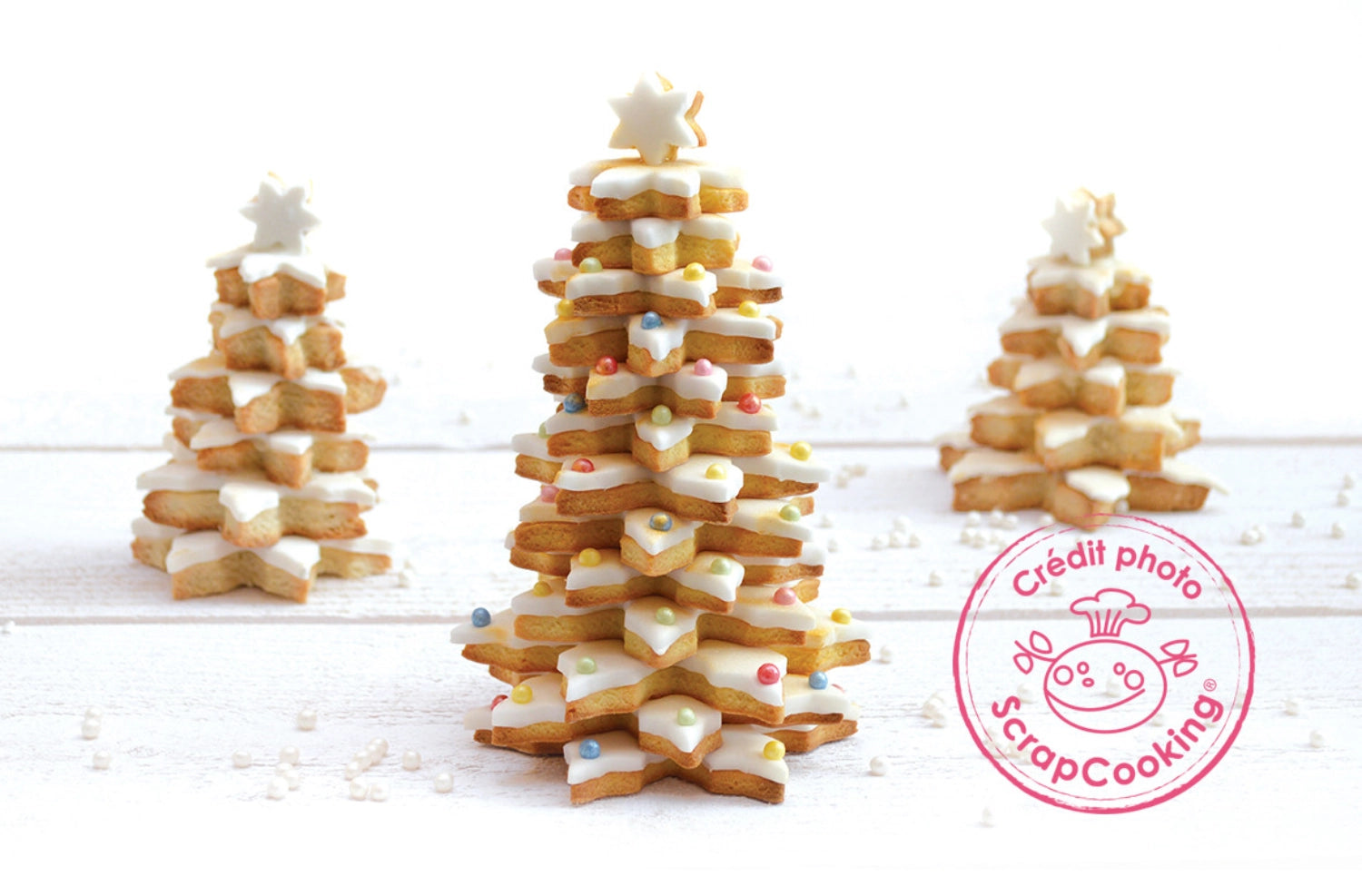 5-teiliges Set von Scrap Cooking mit Ausstechern in Weihnachtsbaum-Form, ideal für das Backen von festlichen Plätzchen und Dekorationen.